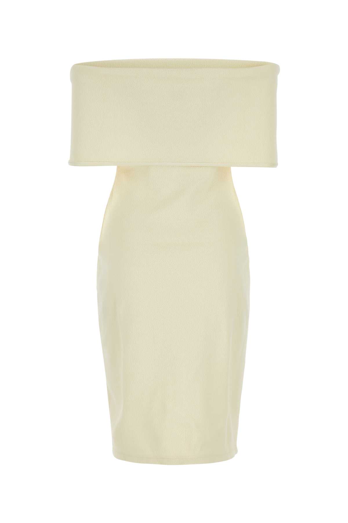 Shop Bottega Veneta Crema Tech Nylon Dress In Burro