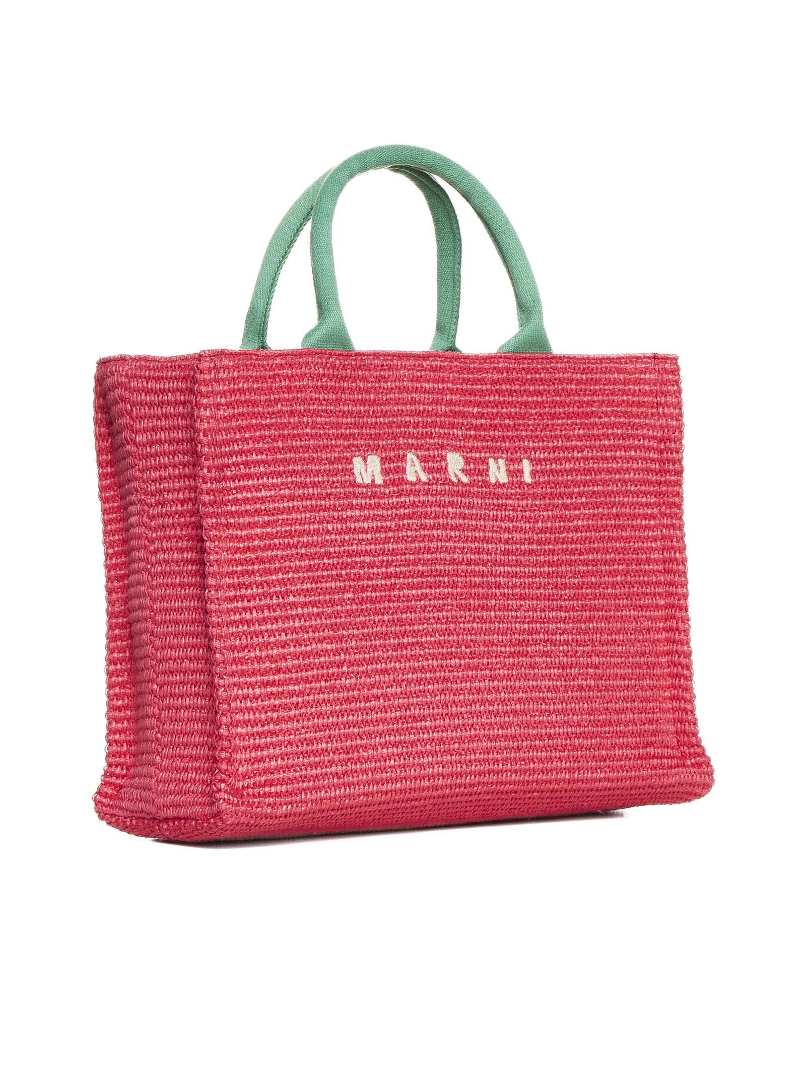 Shop Marni Tote In Dry Rose/cypress