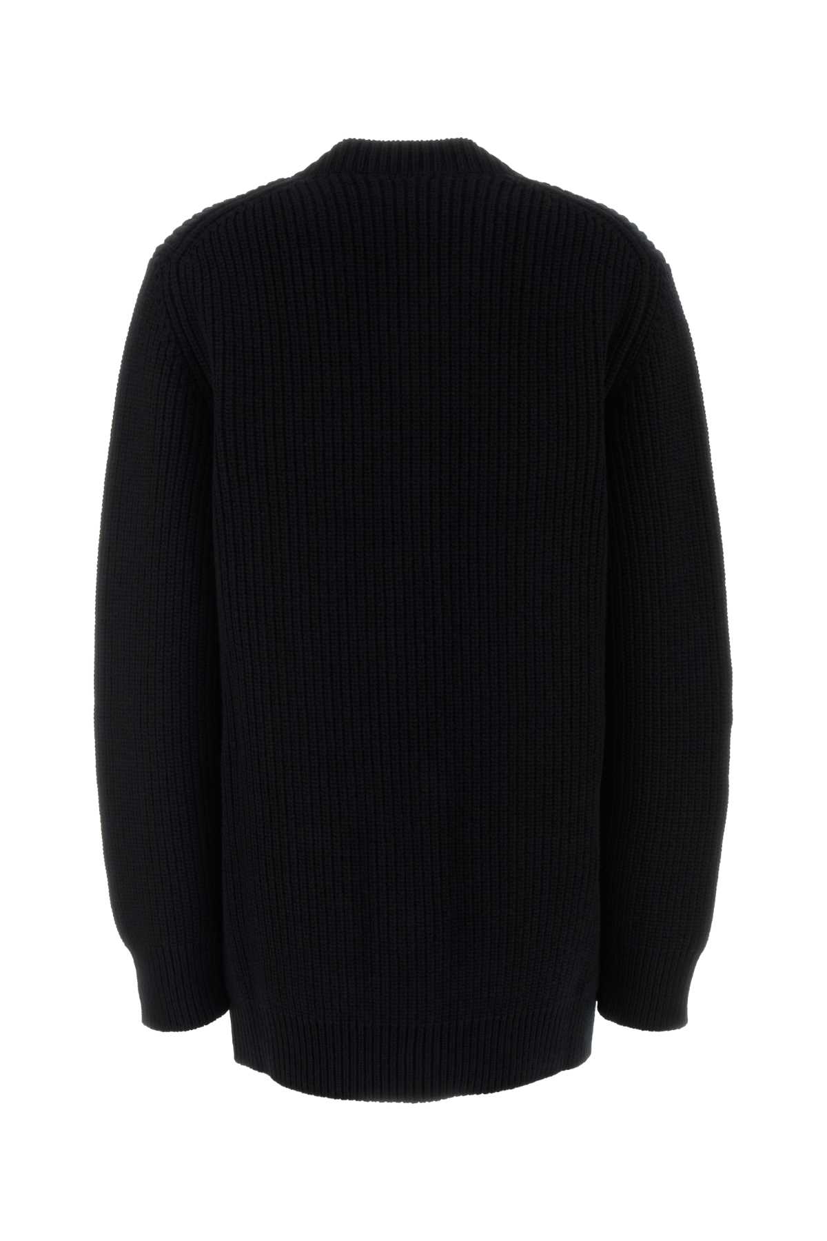 Dolce & Gabbana Black Wool Oversize Cardigan In Black