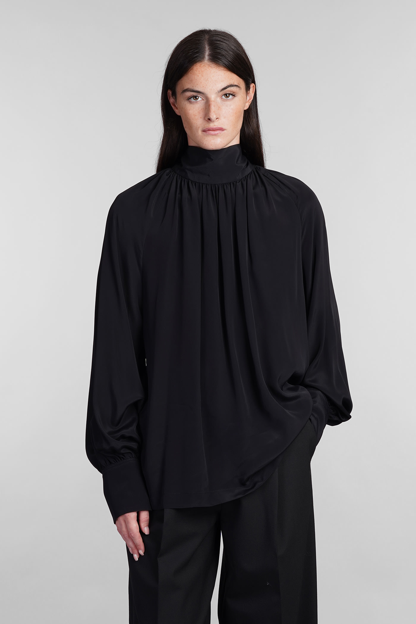 Shop Golden Goose Blouse In Black Silk