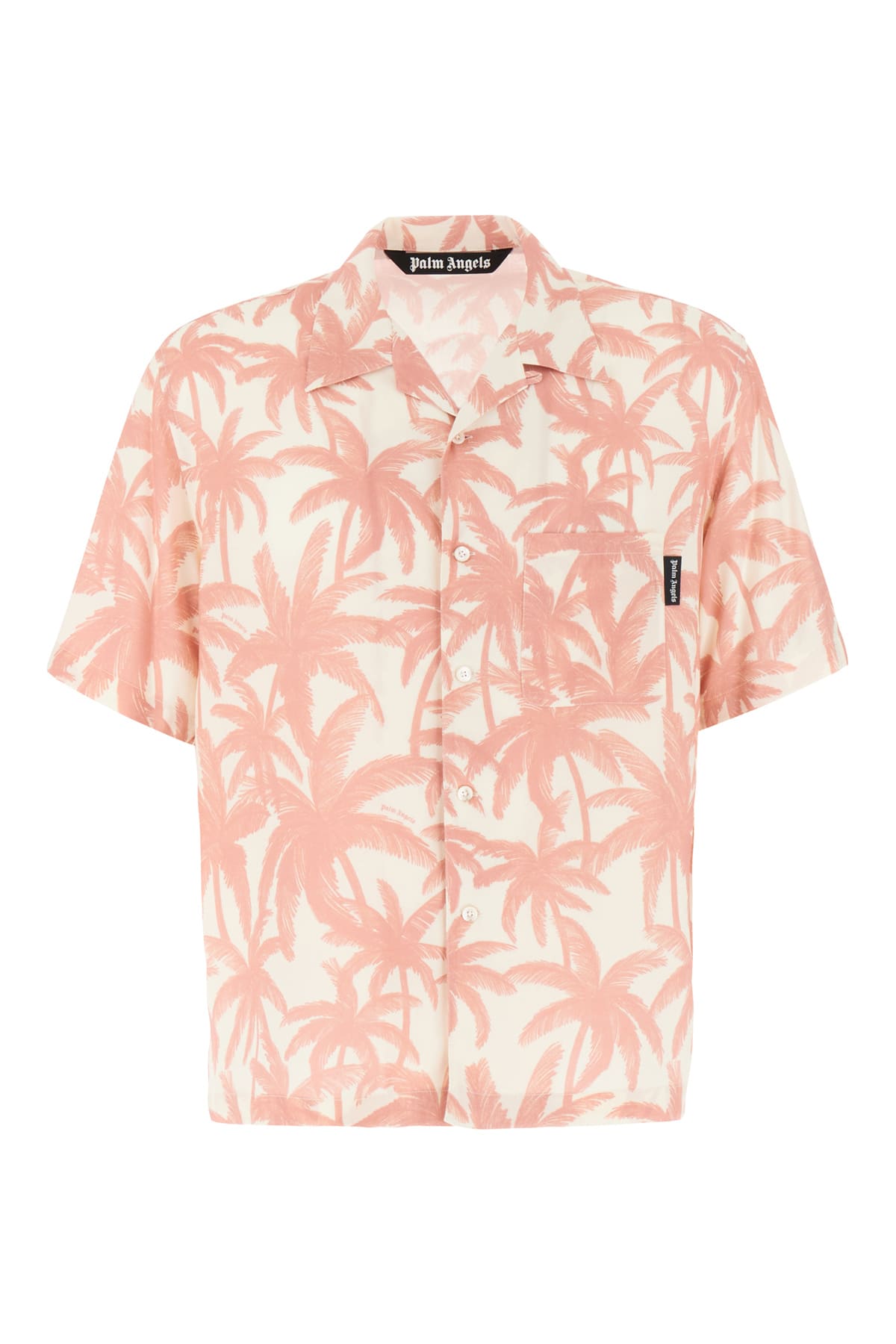 Shop Palm Angels Printed Viscose Shirt In Pink