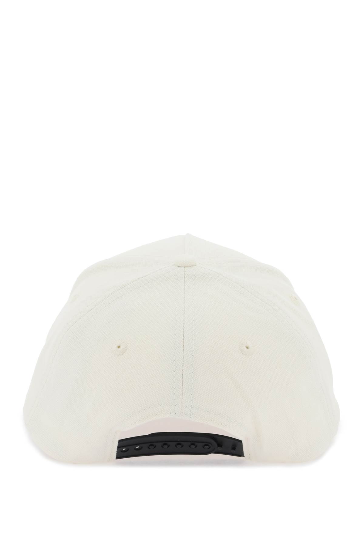 Shop Palm Angels Embroidered Baseball Cap In Off White Black (white)