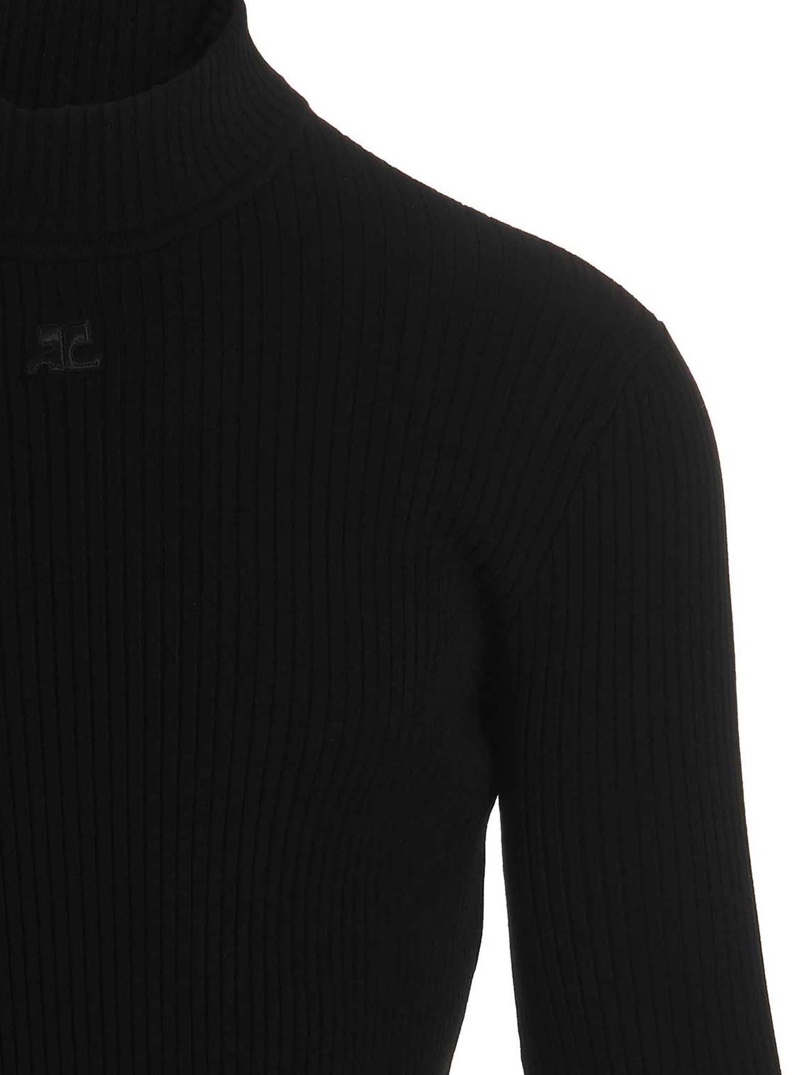 Shop Courrèges Logo Turtleneck Sweater In Black