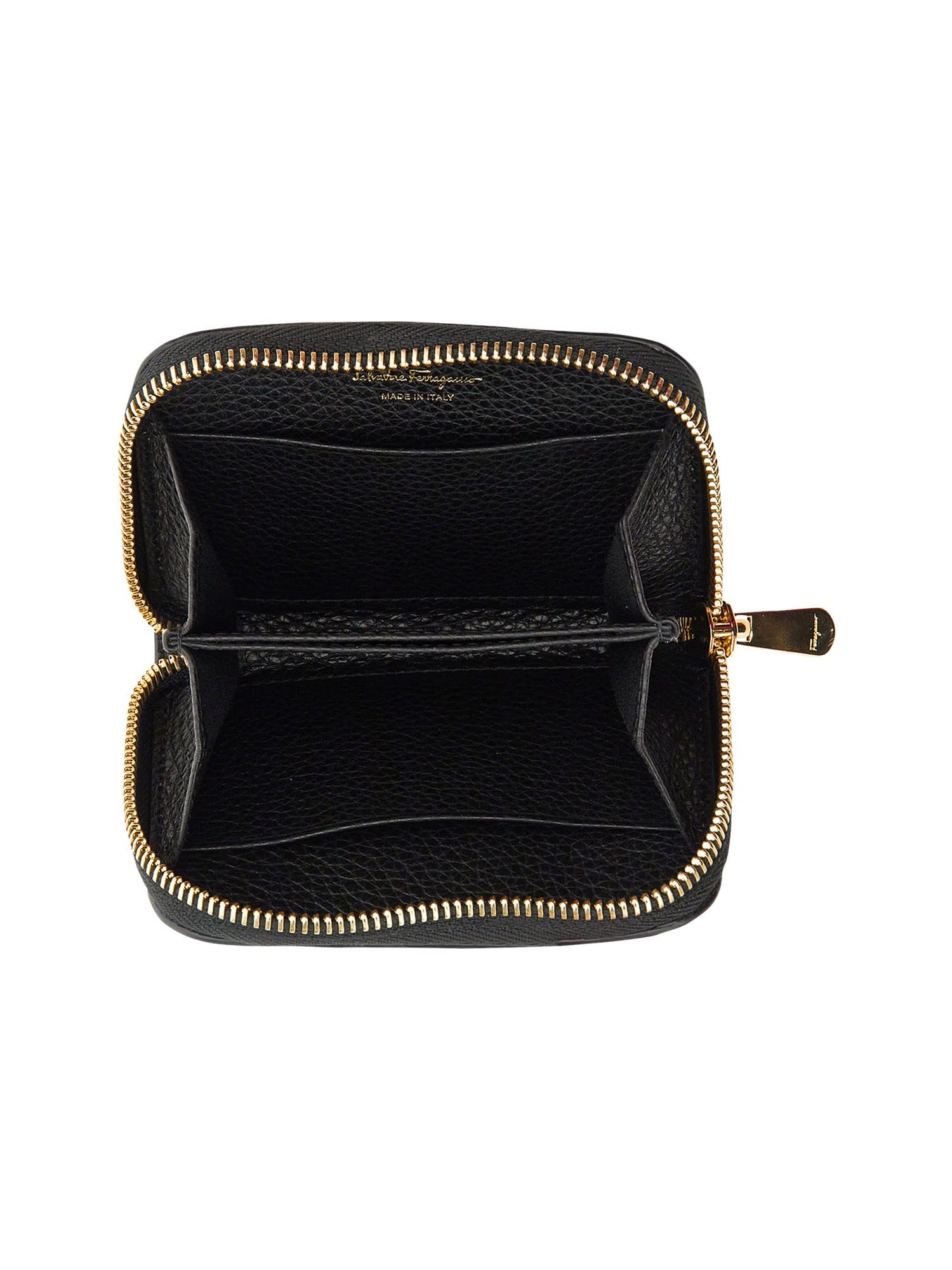 Shop Ferragamo Gancini Credit Card Holder In Black