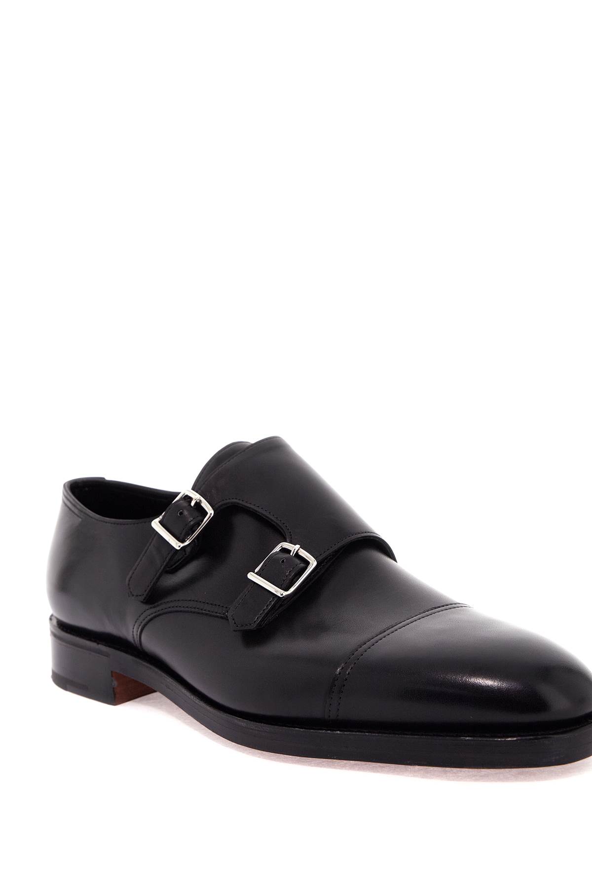 Shop John Lobb William Monk Strap Loafers In Black (black)