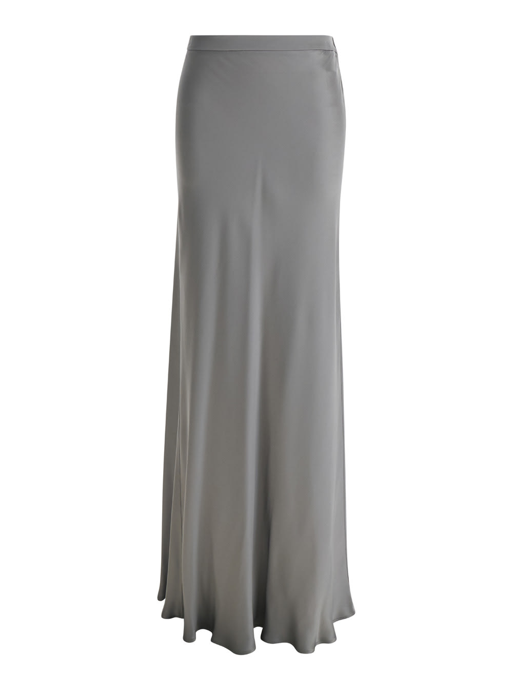 Maxi Grey Skirt With Split At The Back In Acetate Blend Woman