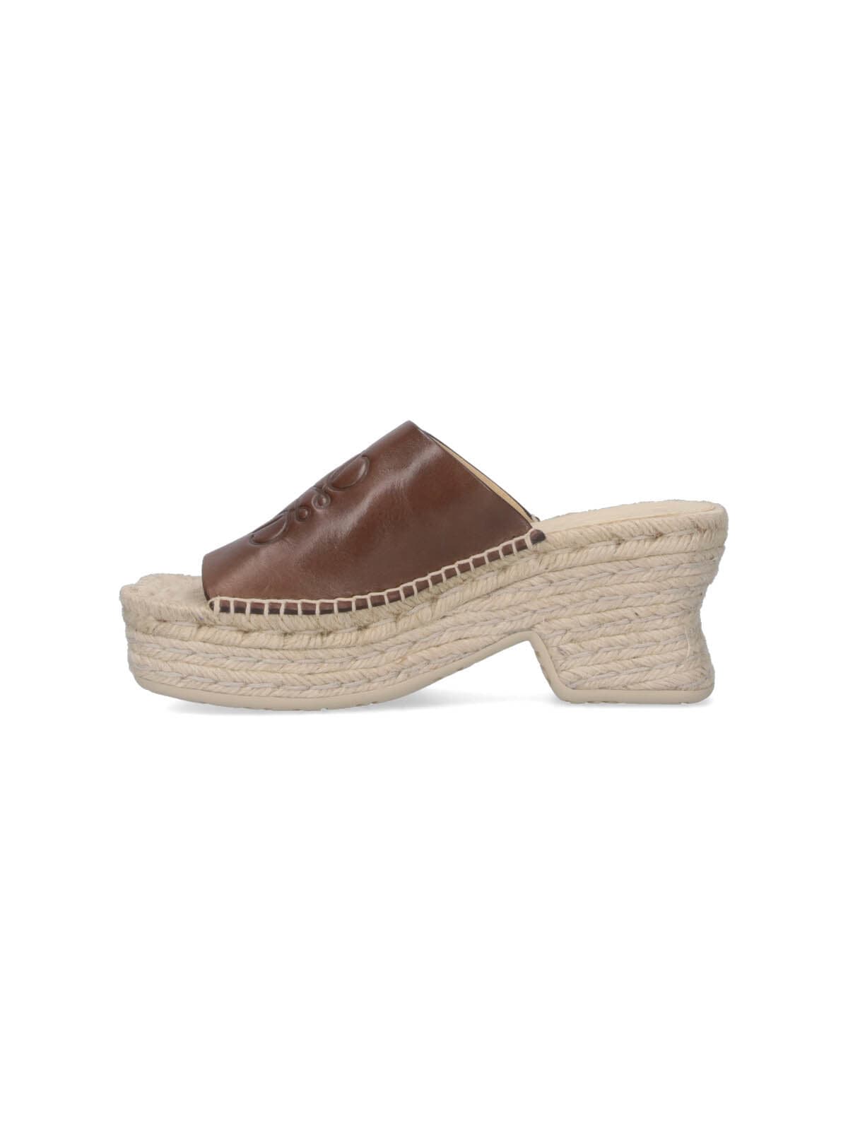 Loewe Petal Platform Espadrilles In Vegetable Tanned Calfskin Sandals Brown In Brown