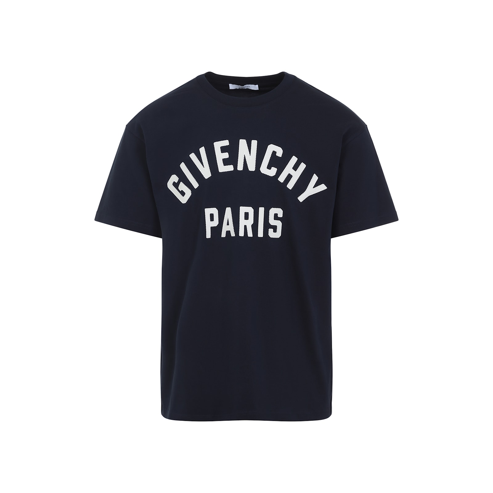 Givenchy Navy Short-sleeved T-shirt With Logo In Multi