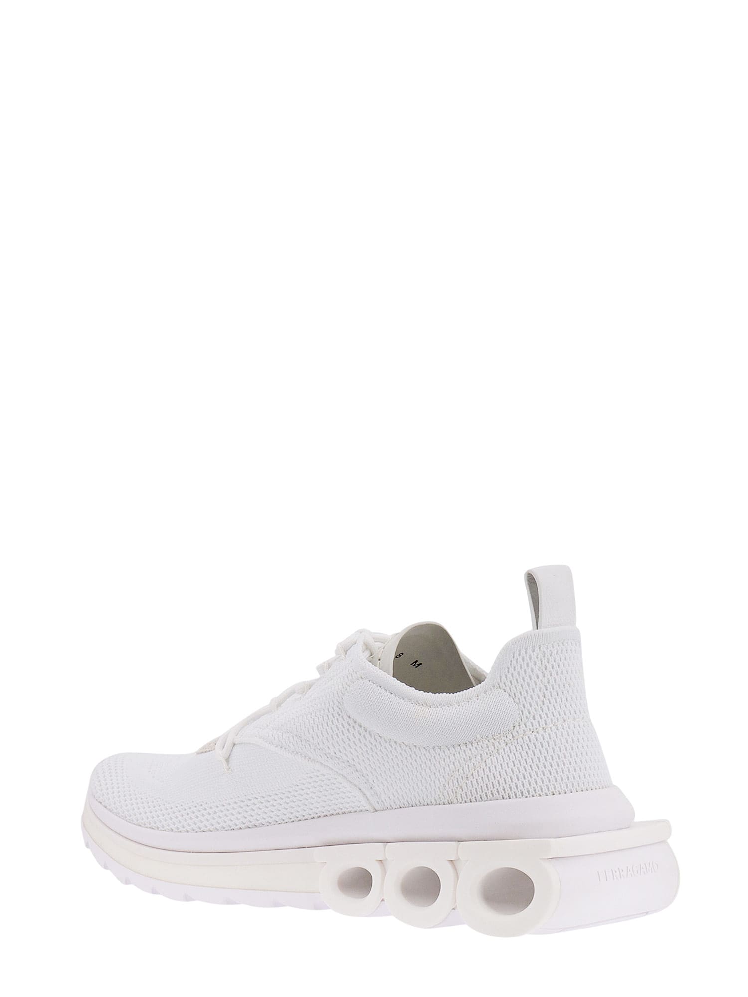 Shop Ferragamo Nima Knit Sneakers In White