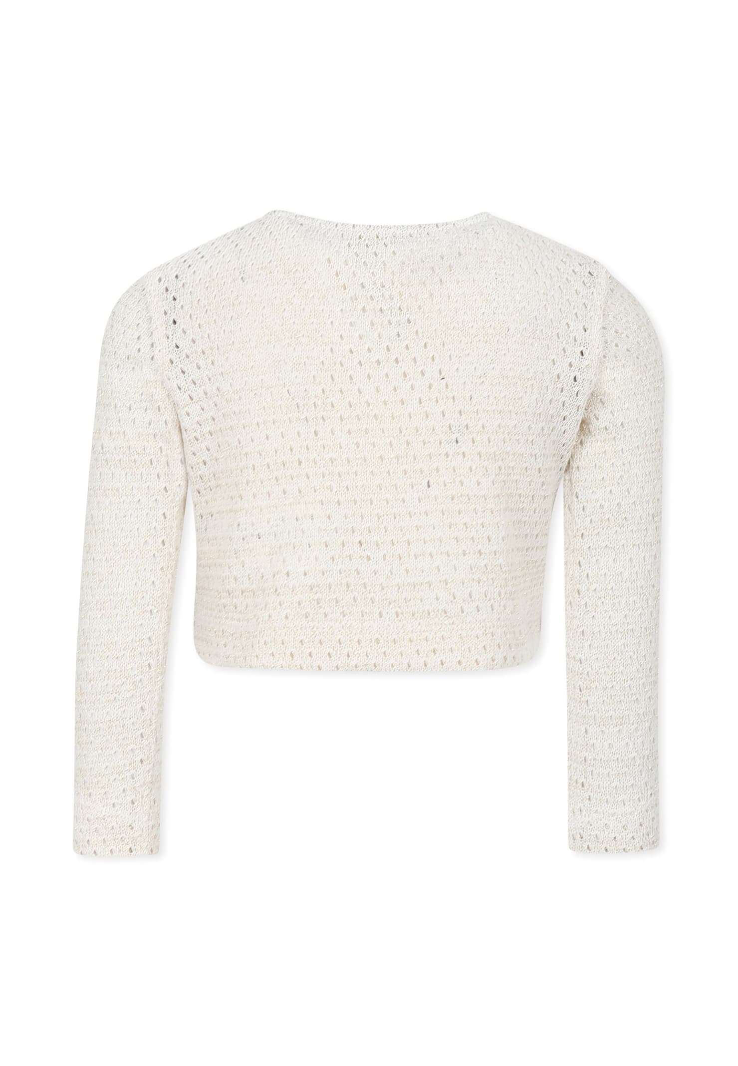 Caffe' D'orzo Ivory Cardigan For Girl In Ivory