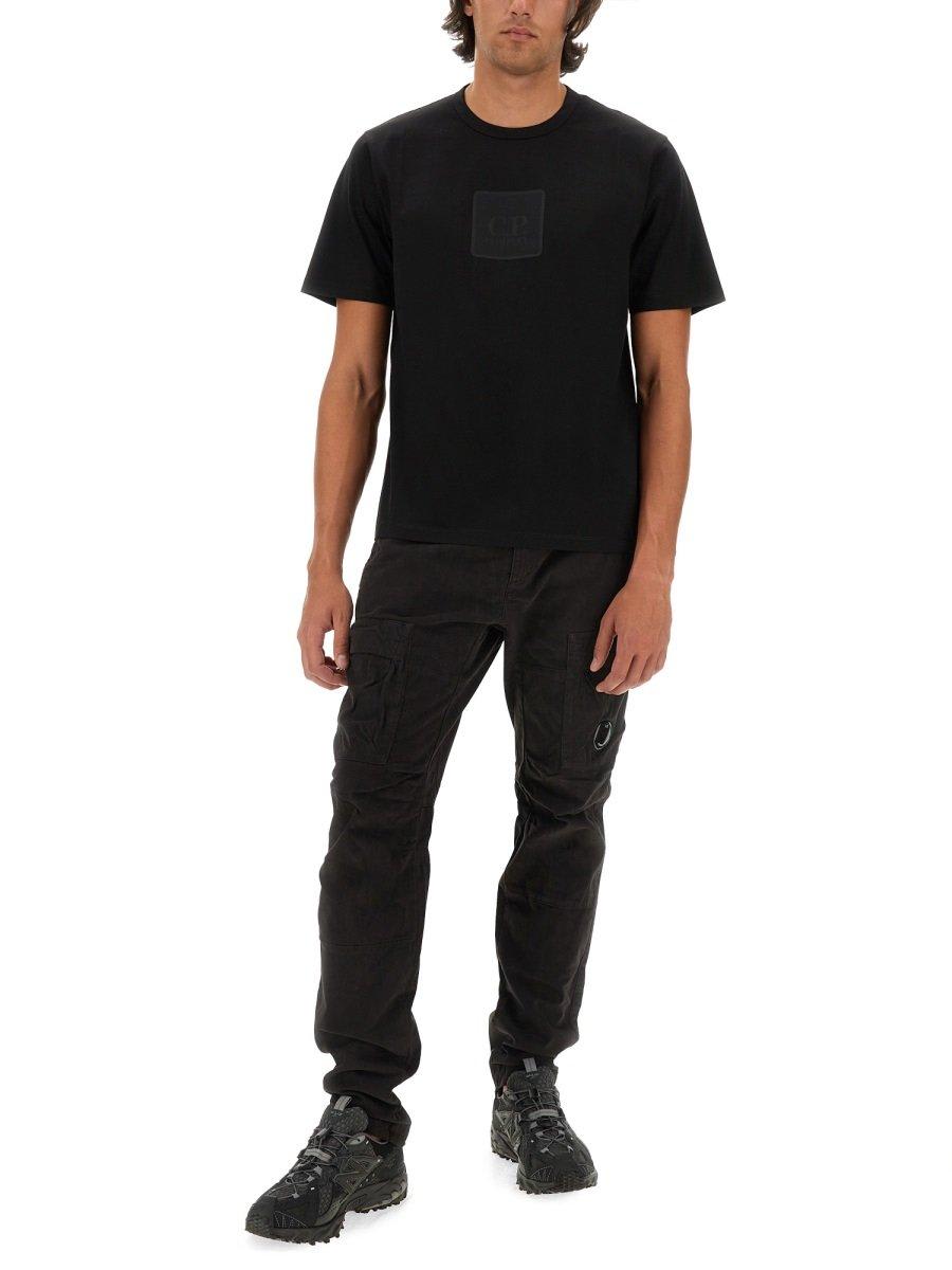 Shop C.p. Company The Metropolis Series Logo Patch T-shirt In Black