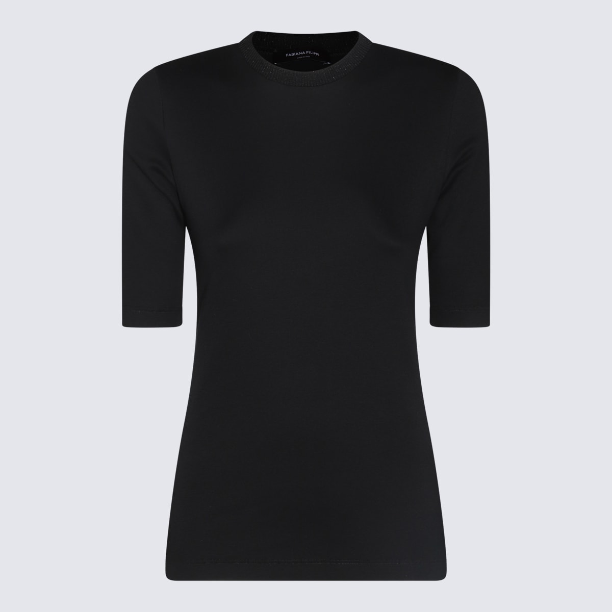 Shop Fabiana Filippi Black Cotton T-shirt