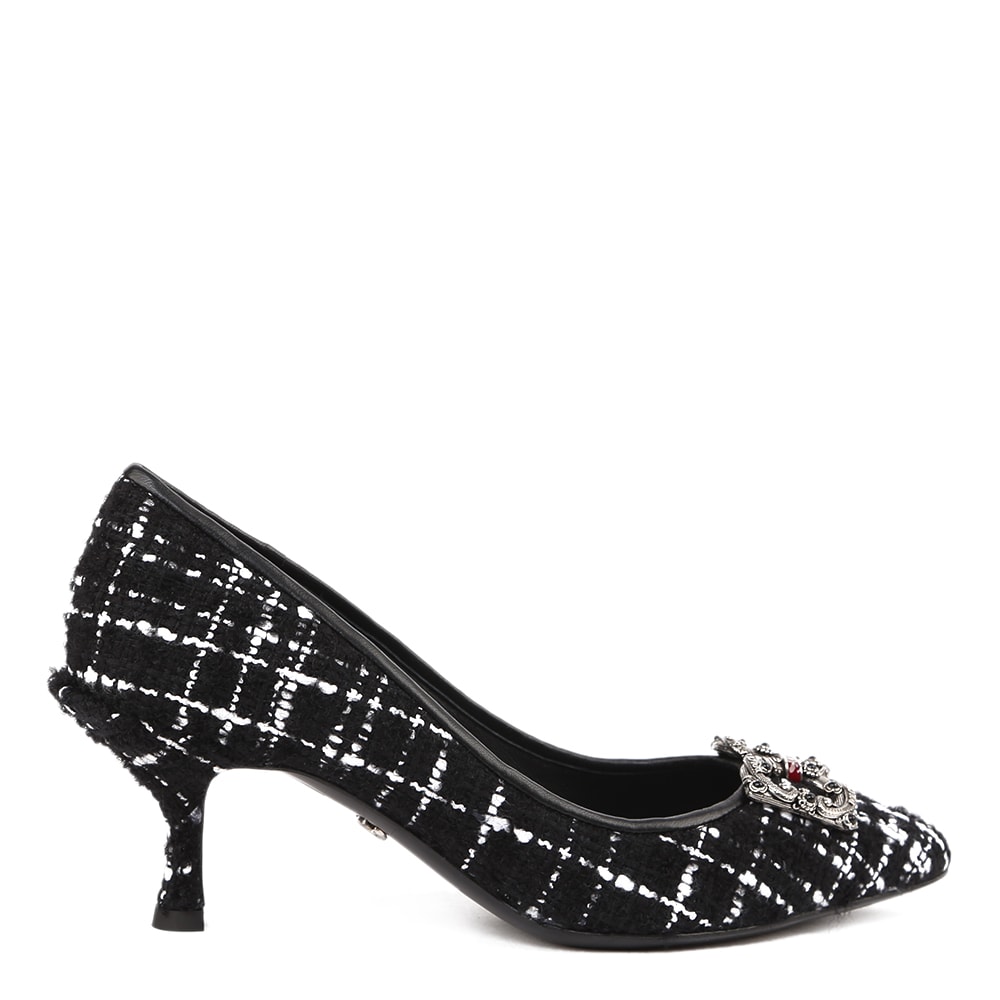 Buy Dolce & Gabbana Black & White Pumps In Tweed online, shop Dolce & Gabbana shoes with free shipping