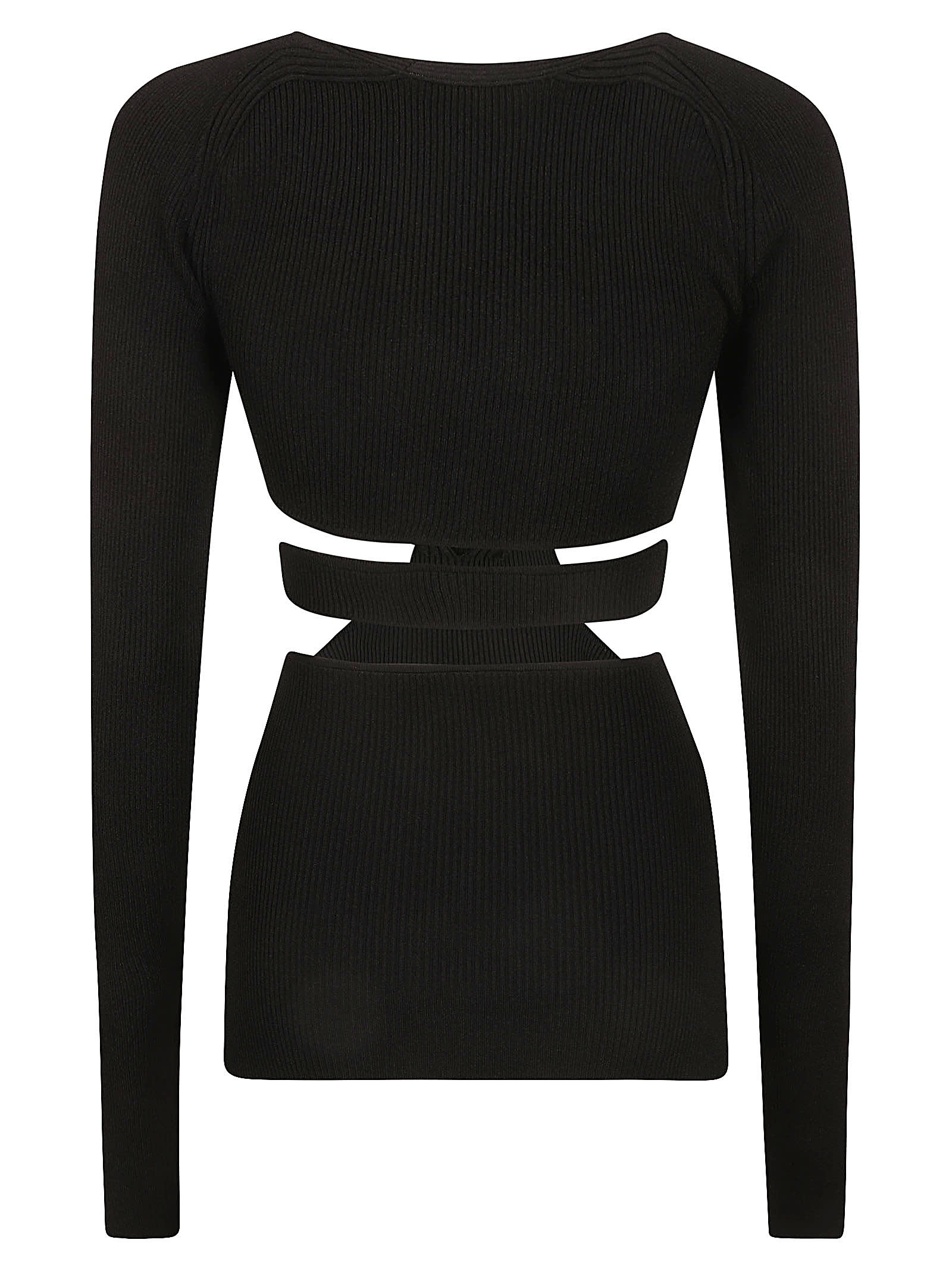 Shop Nensi Dojaka Cut-out Detail Longsleeved Knit Top In Black