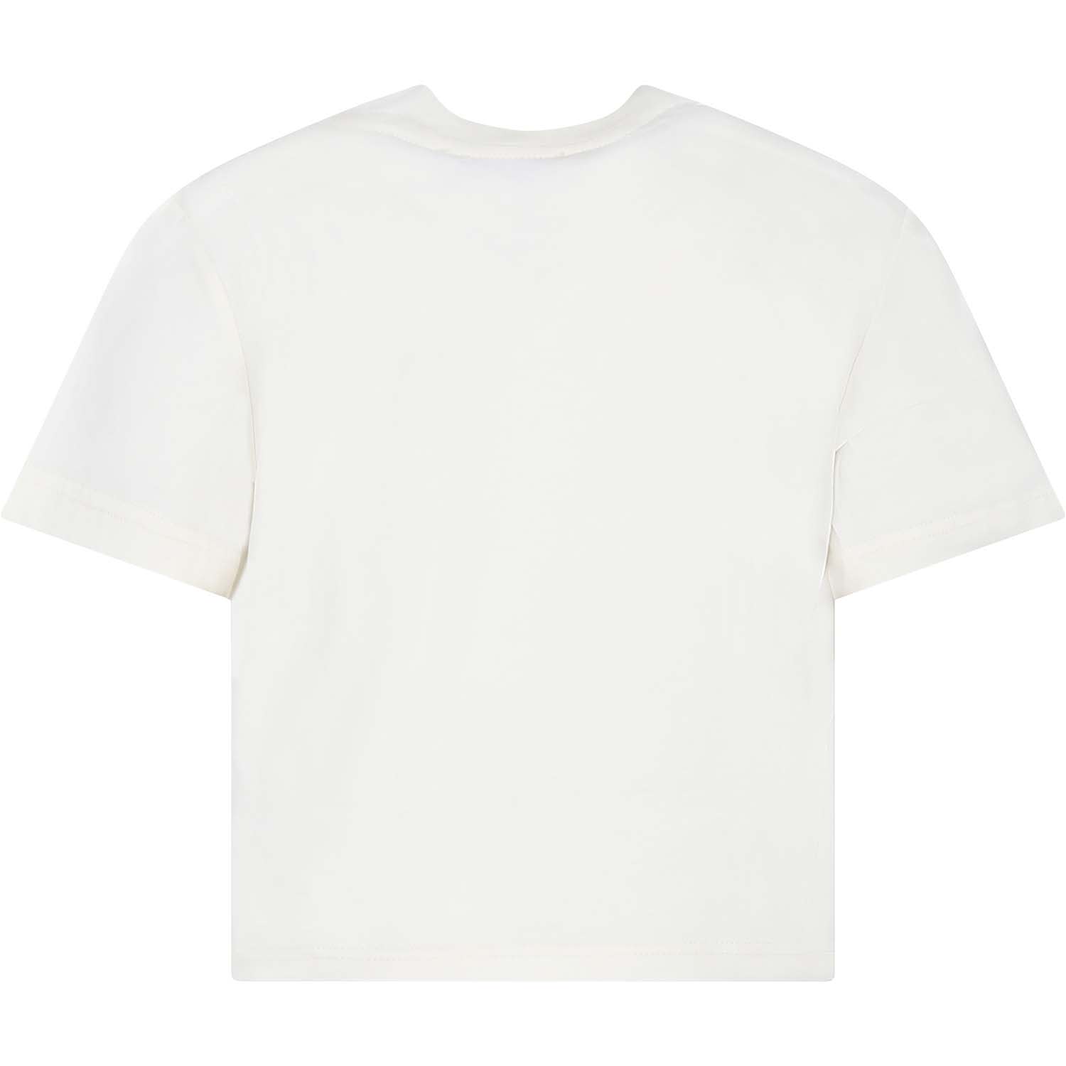 Shop Lanvin Ivory T-shirt For Boy With Logo