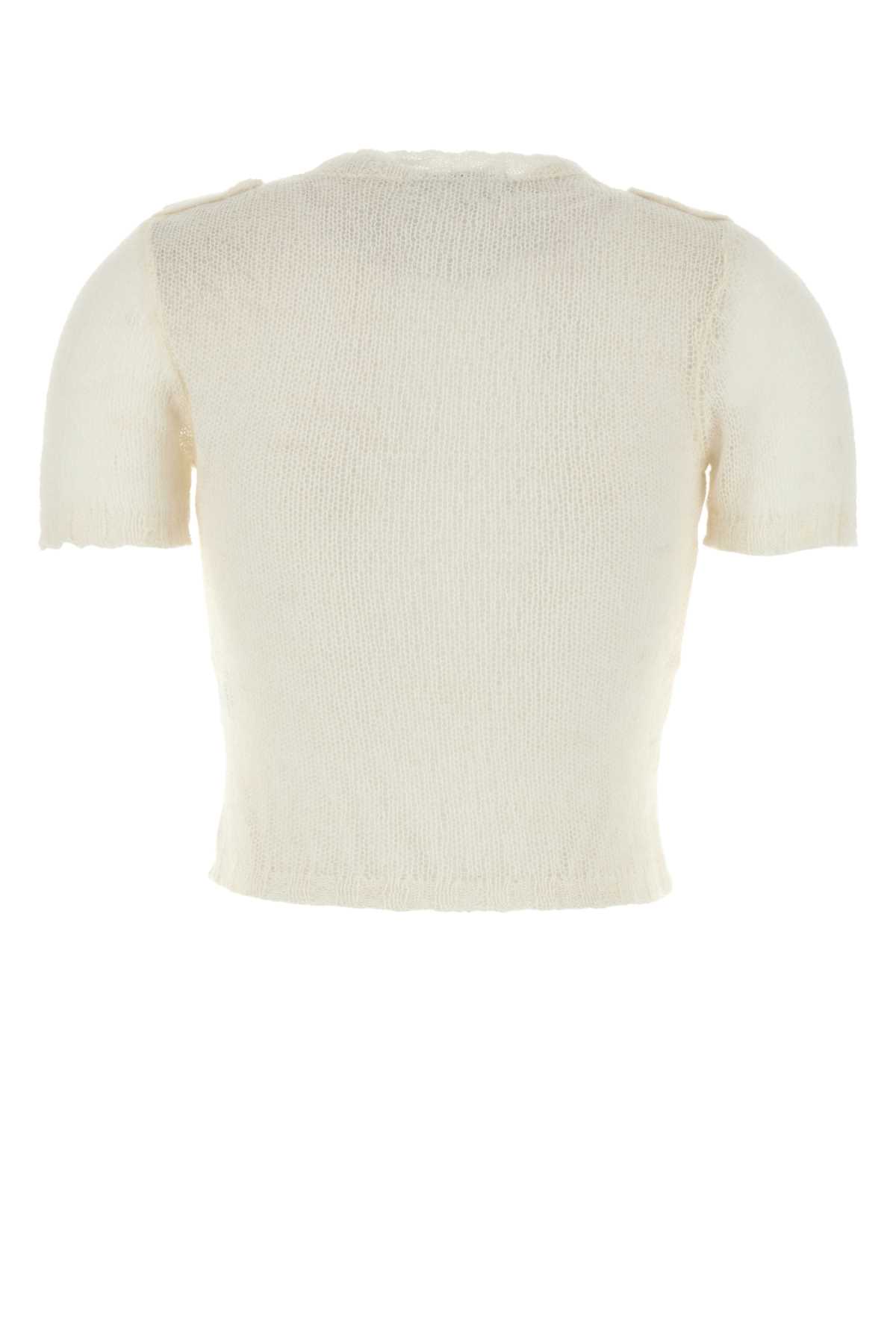 Gimaguas Ivory Nylon Blend Kiss Sweater In White