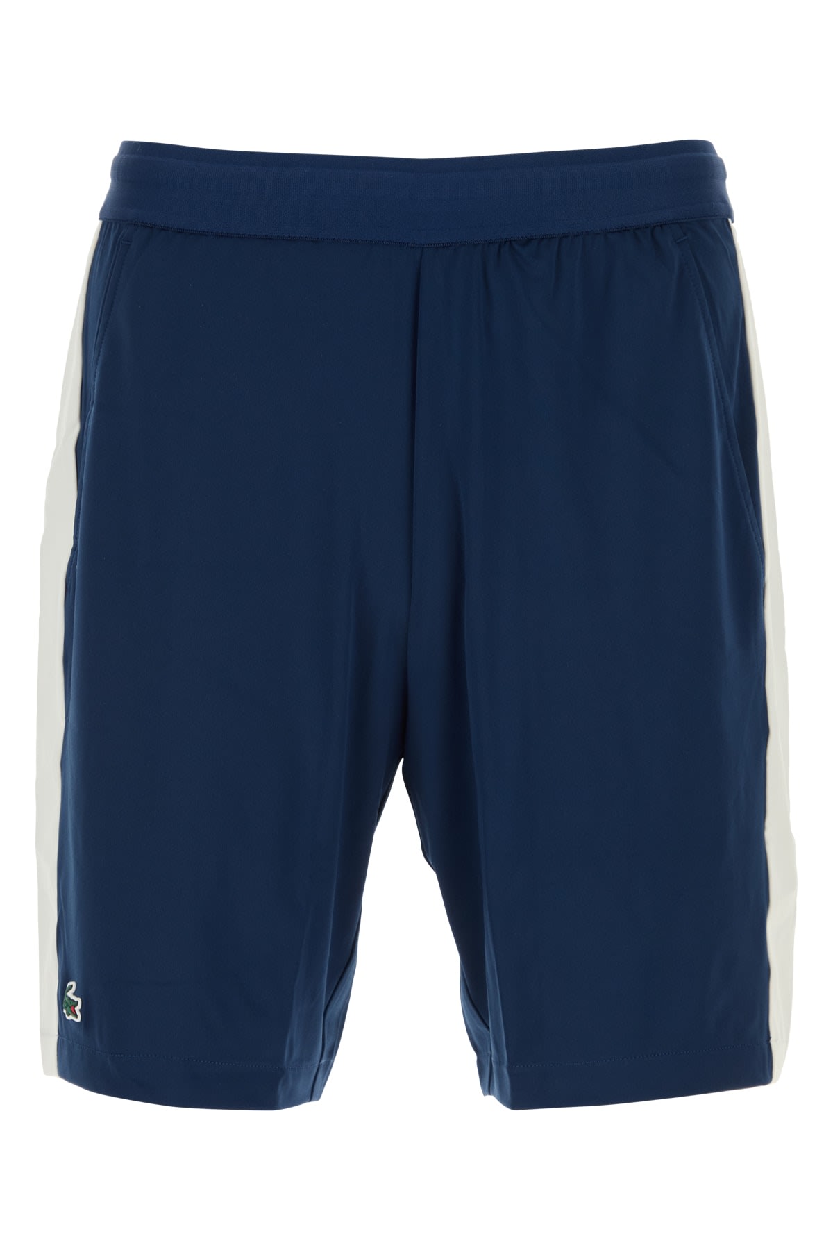 Lacoste Striped Elastic Waistband Shorts With Side Stripes In Li4