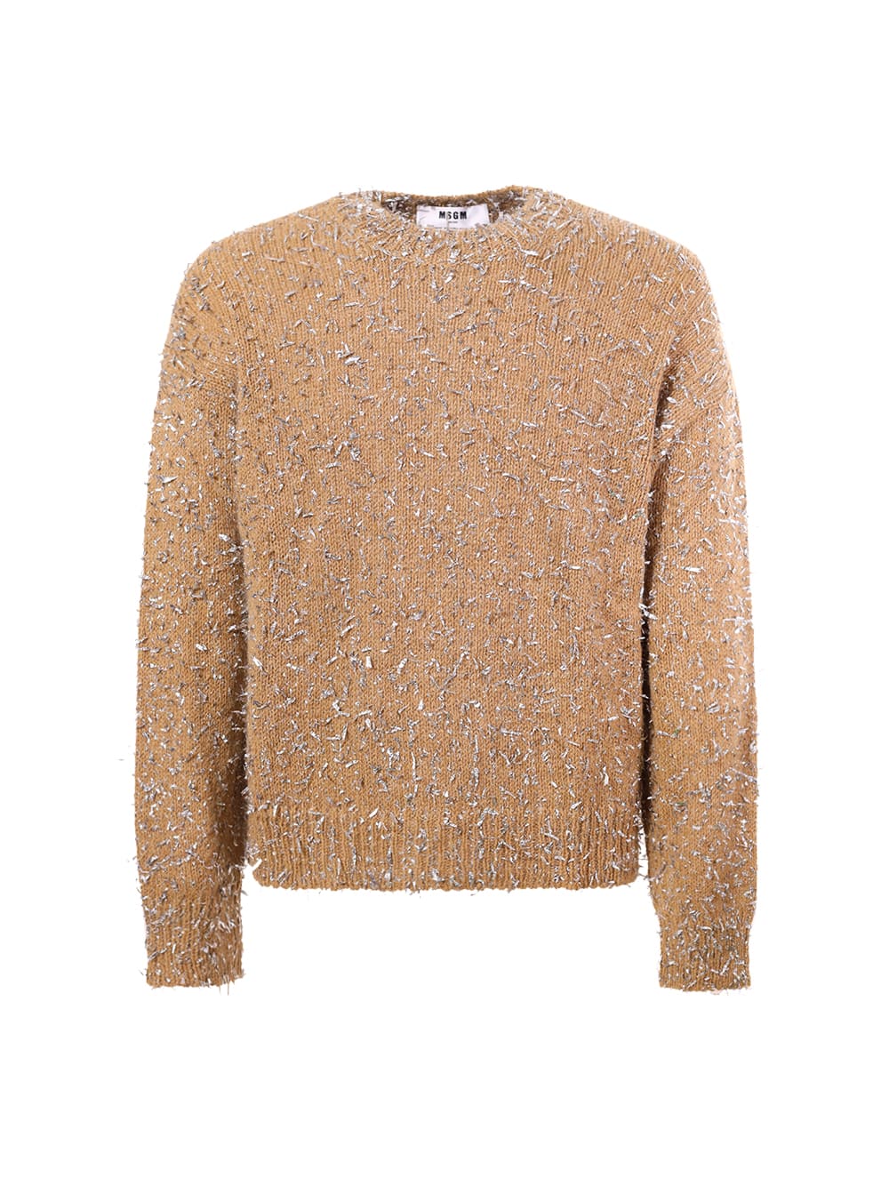 Shop Msgm Crew-neck Sweater  In Beige