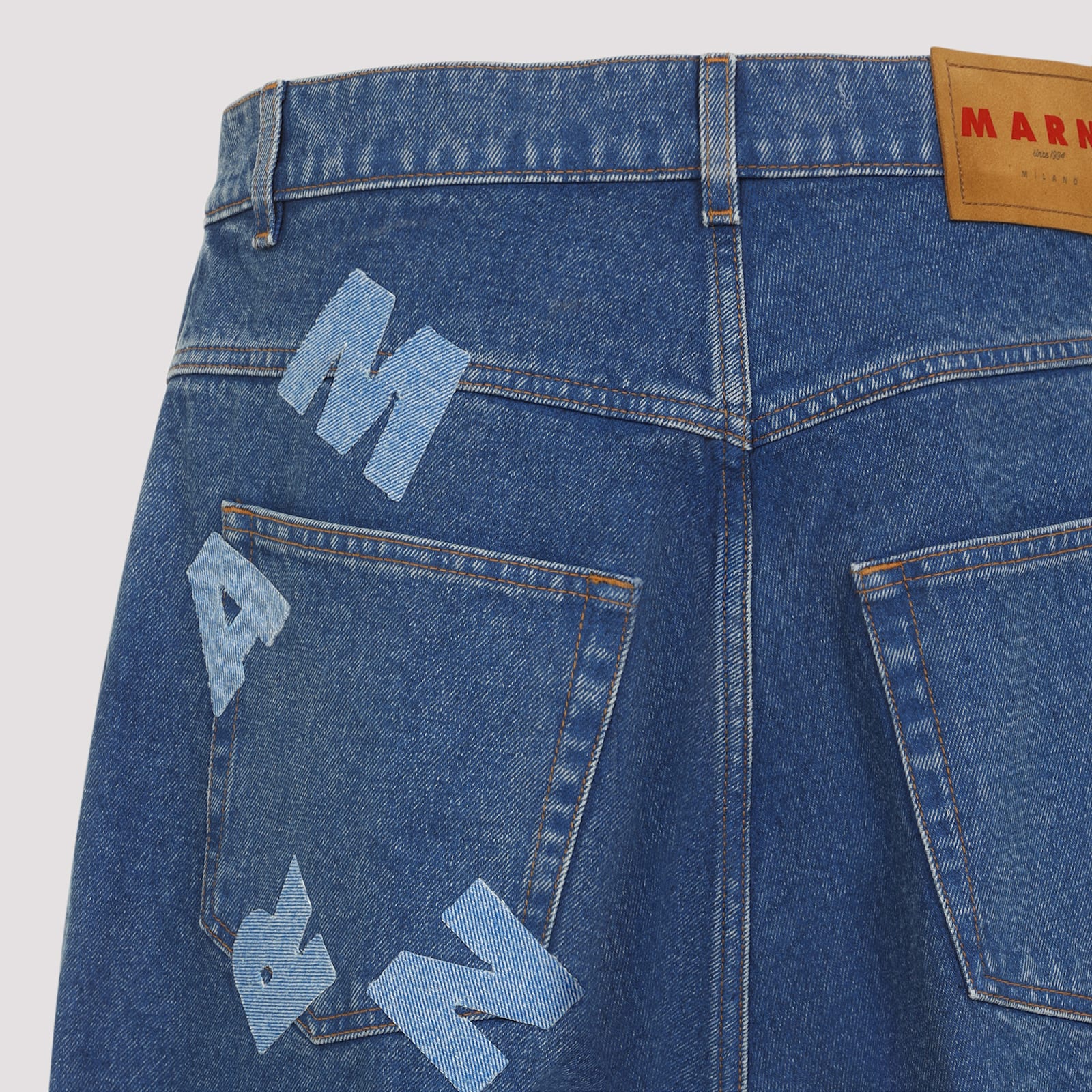 Marni Hight Waist And Wide Leg Jeans In Blue