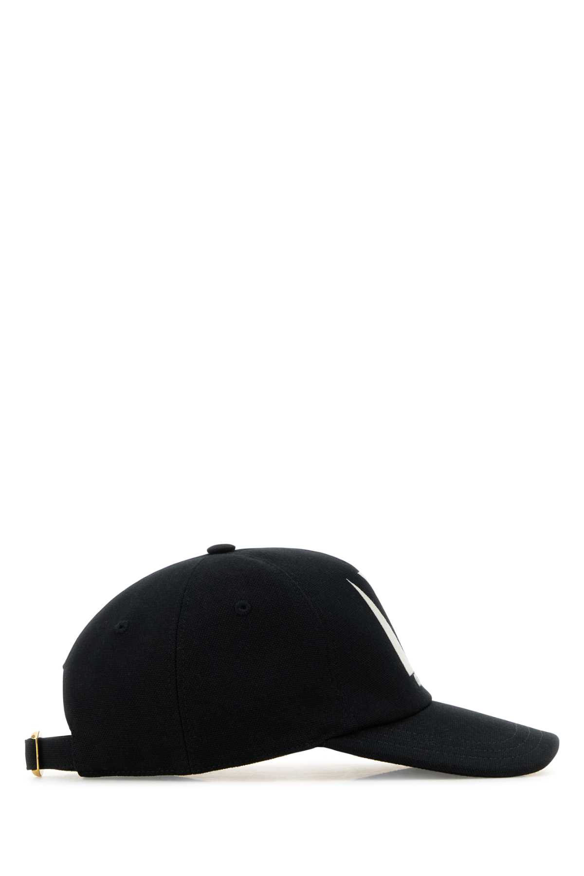 Valentino Garavani Black Hat With Logo On The Front In Cotton Man In Black