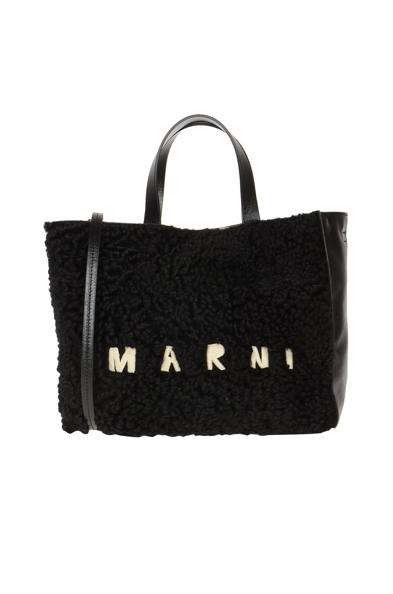 Marni Logo Detail Furred Tote