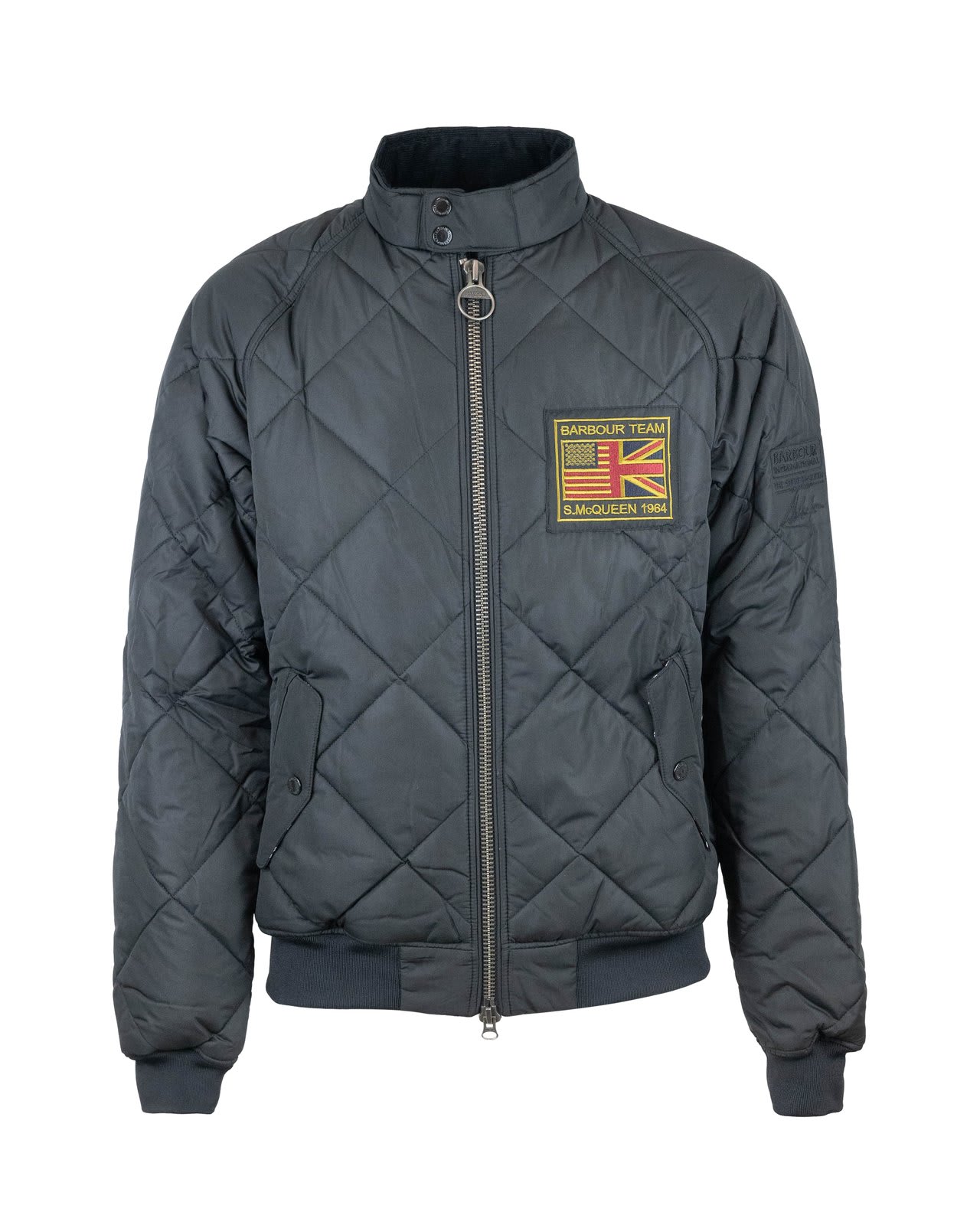 Shop Barbour High-neck Zip-up Quilted Jacket In Nero