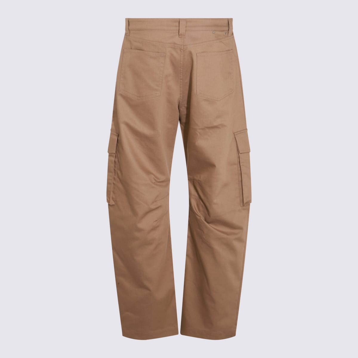 Shop Golden Goose Khaki Beige Cotton Pants