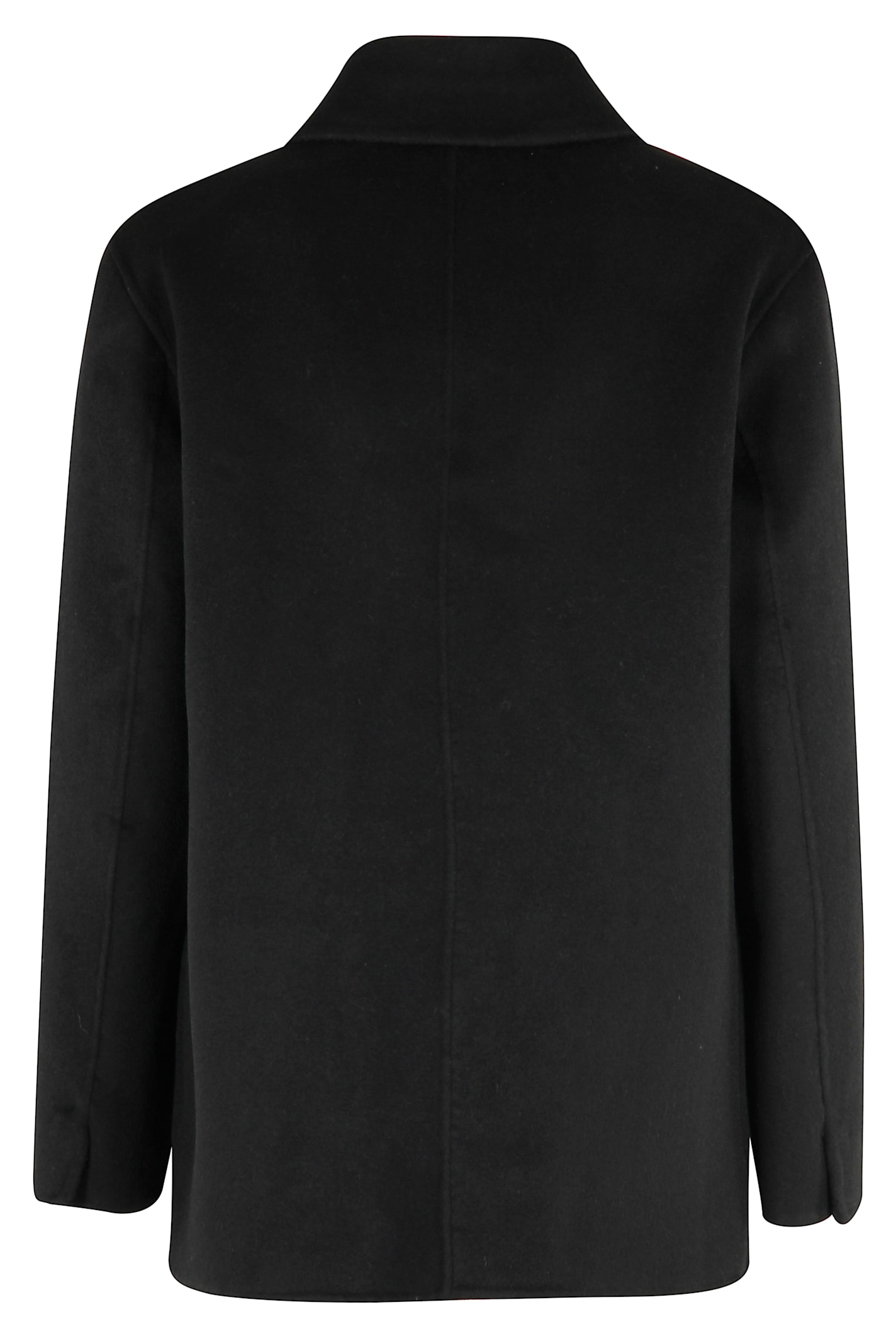 Seventy Double-breasted Wool Coat In Black