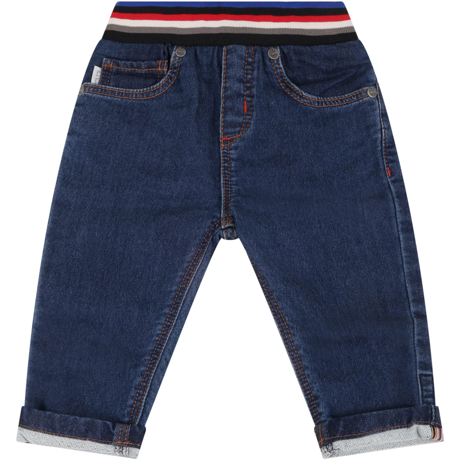 Paul Smith Junior Blue Jeans For Baby Boy With Zebra