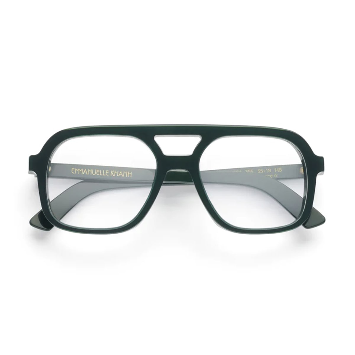Emmanuelle Khanh Massa 355 355 Glossy Foret/verde Glasses In Green