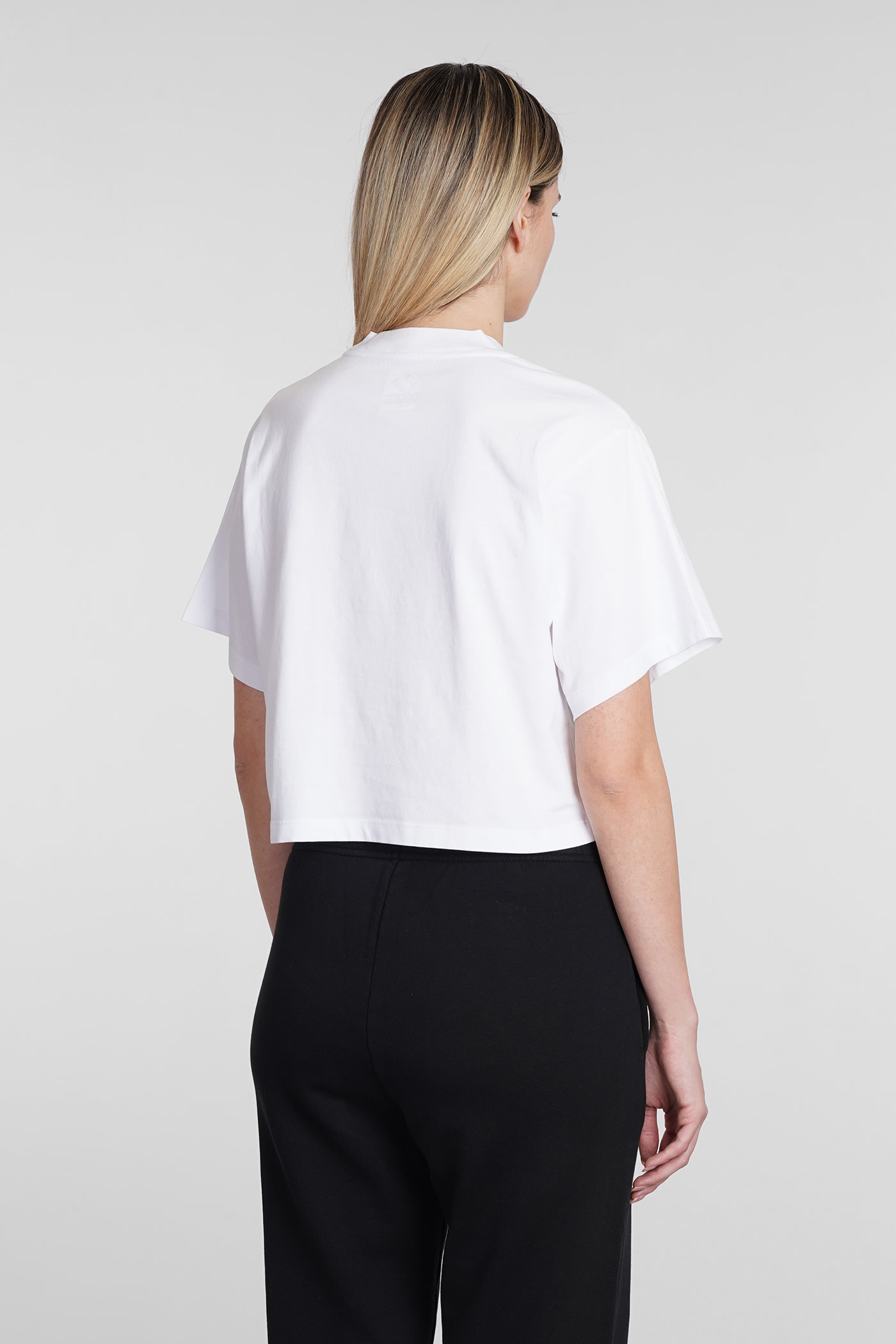 Autry Sport Crop Crew Neck T-shirt In White