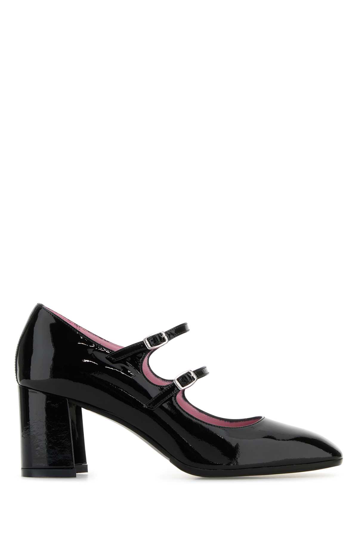 Black Leather Alice Pumps