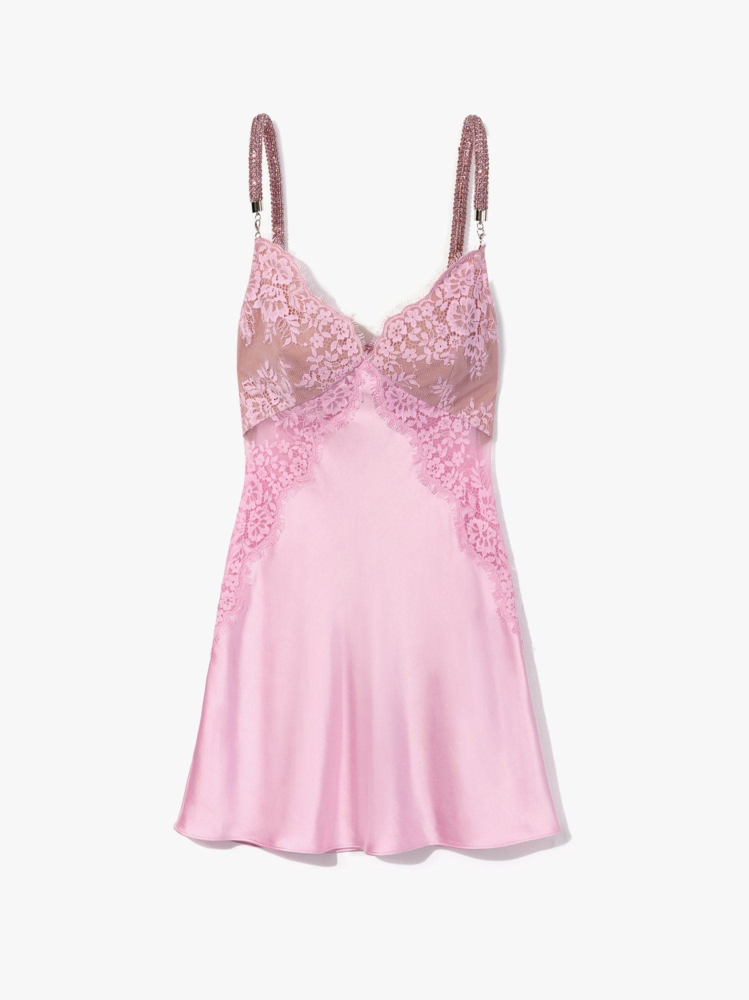 SELF-PORTRAIT CHRISTOPHER KANE RESIDENCY SATIN DRESS WITH RHINESTONES DETAILS 