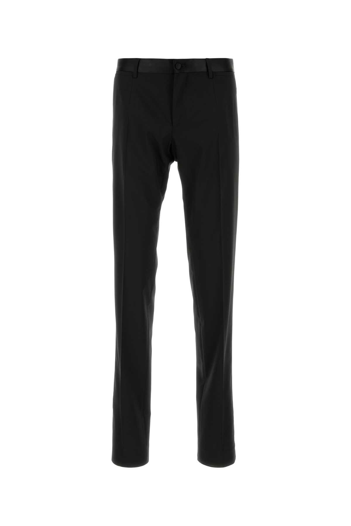 Shop Dolce & Gabbana Black Stretch Wool Blend Pant In Nero