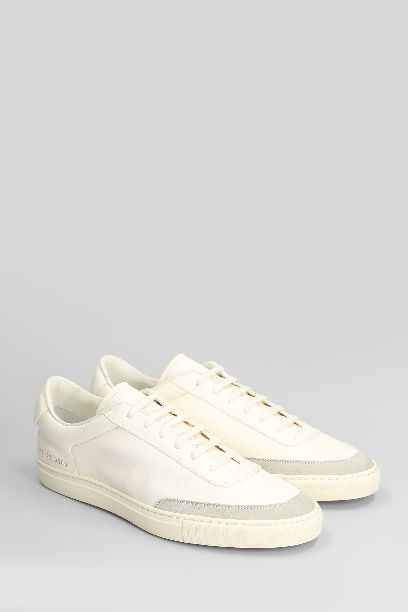 Common Projects Court Classic Sneakers In White Suede And Leather In White
