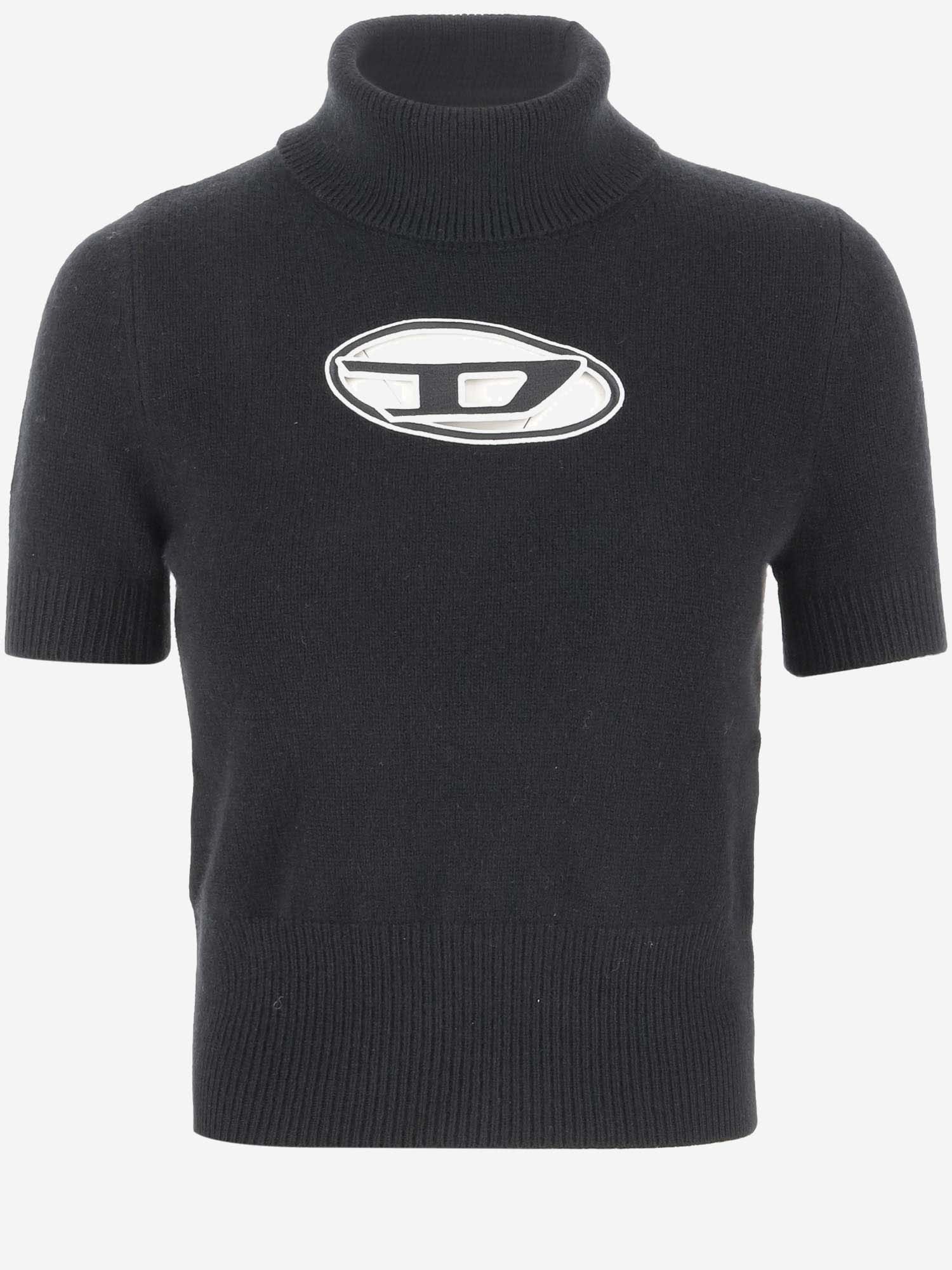 Shop Diesel M-argaret Pullover With Short Sleeves In Black