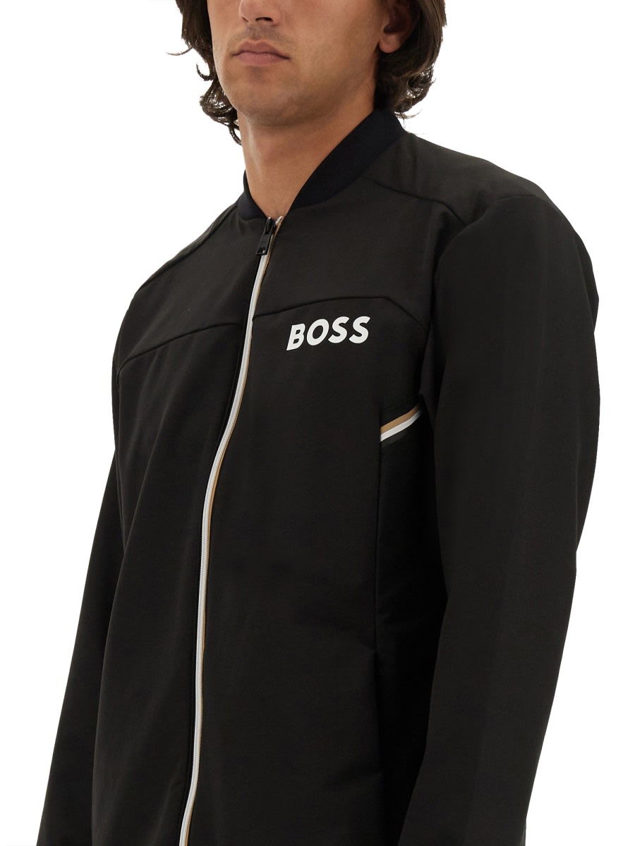 Shop Hugo Boss Full Jumpsuit With Logo In Black