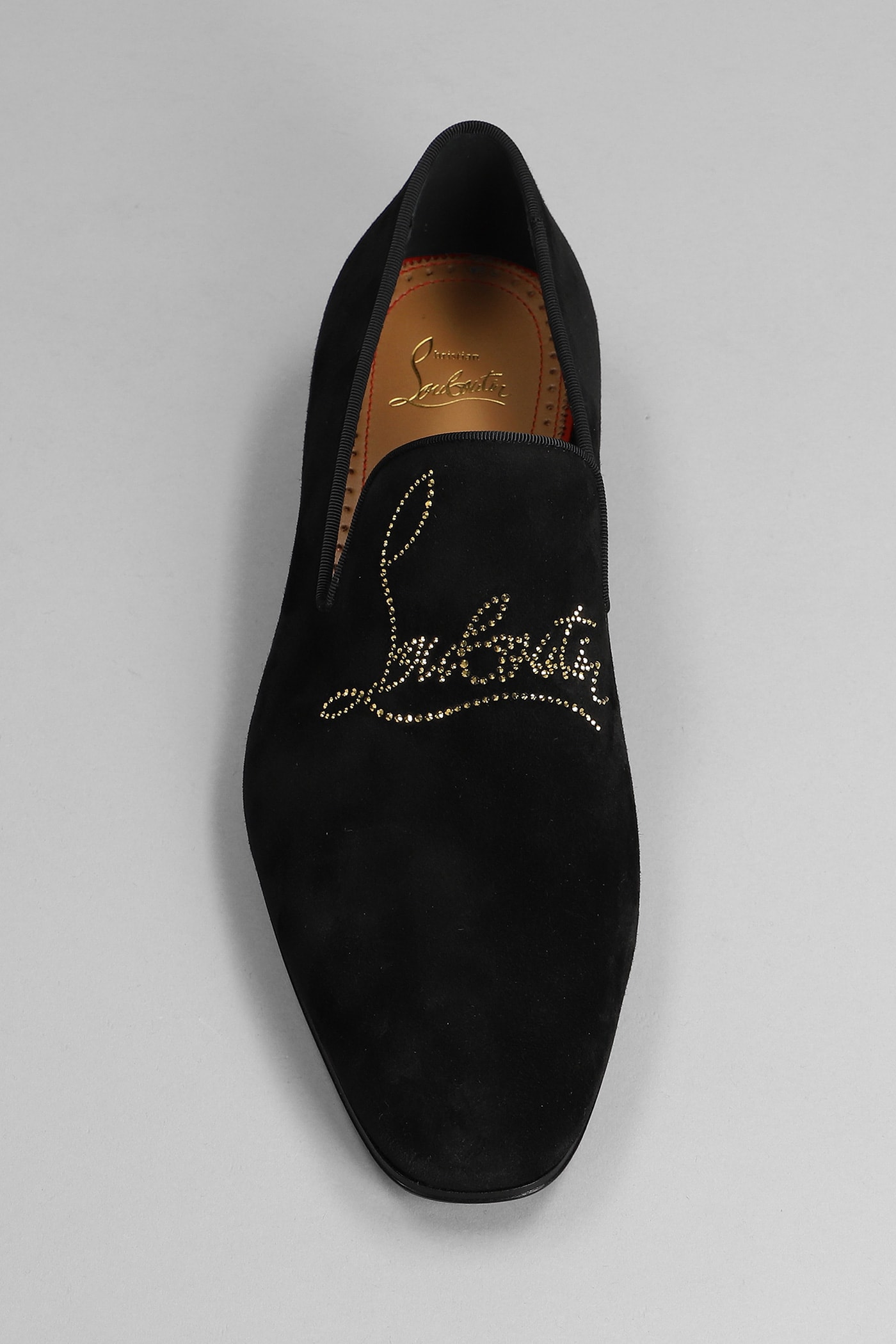Shop Christian Louboutin Navy Dandelion Loafers In Black Suede