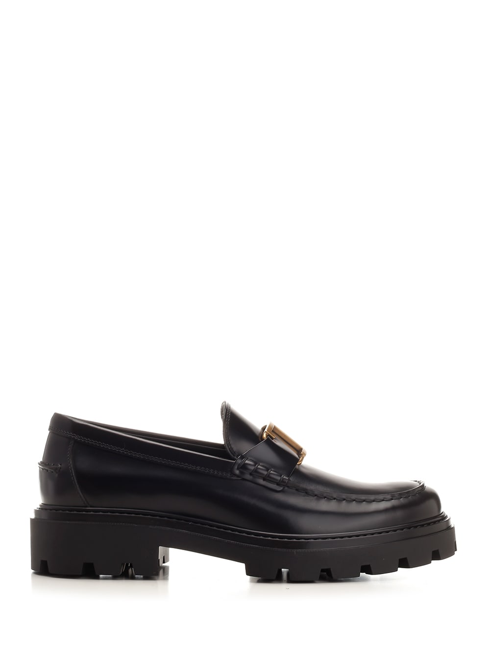 Shop Tod's Brushed Leather Loafer In Nero