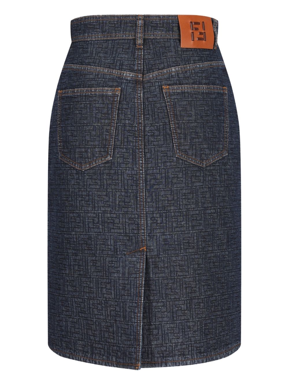 Fendi Denim Cotton Skirt In Blue