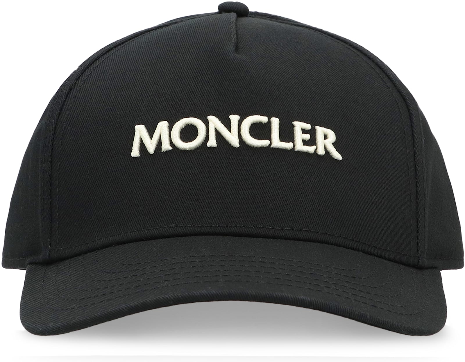 Moncler Logo Embroidery Cap In Black