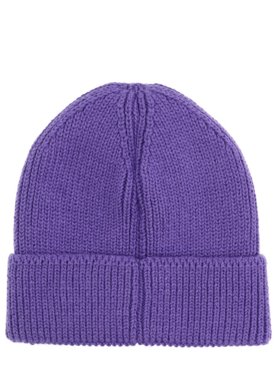 The North Face Knit Hat With Ribbed Cuff Design In Blue
