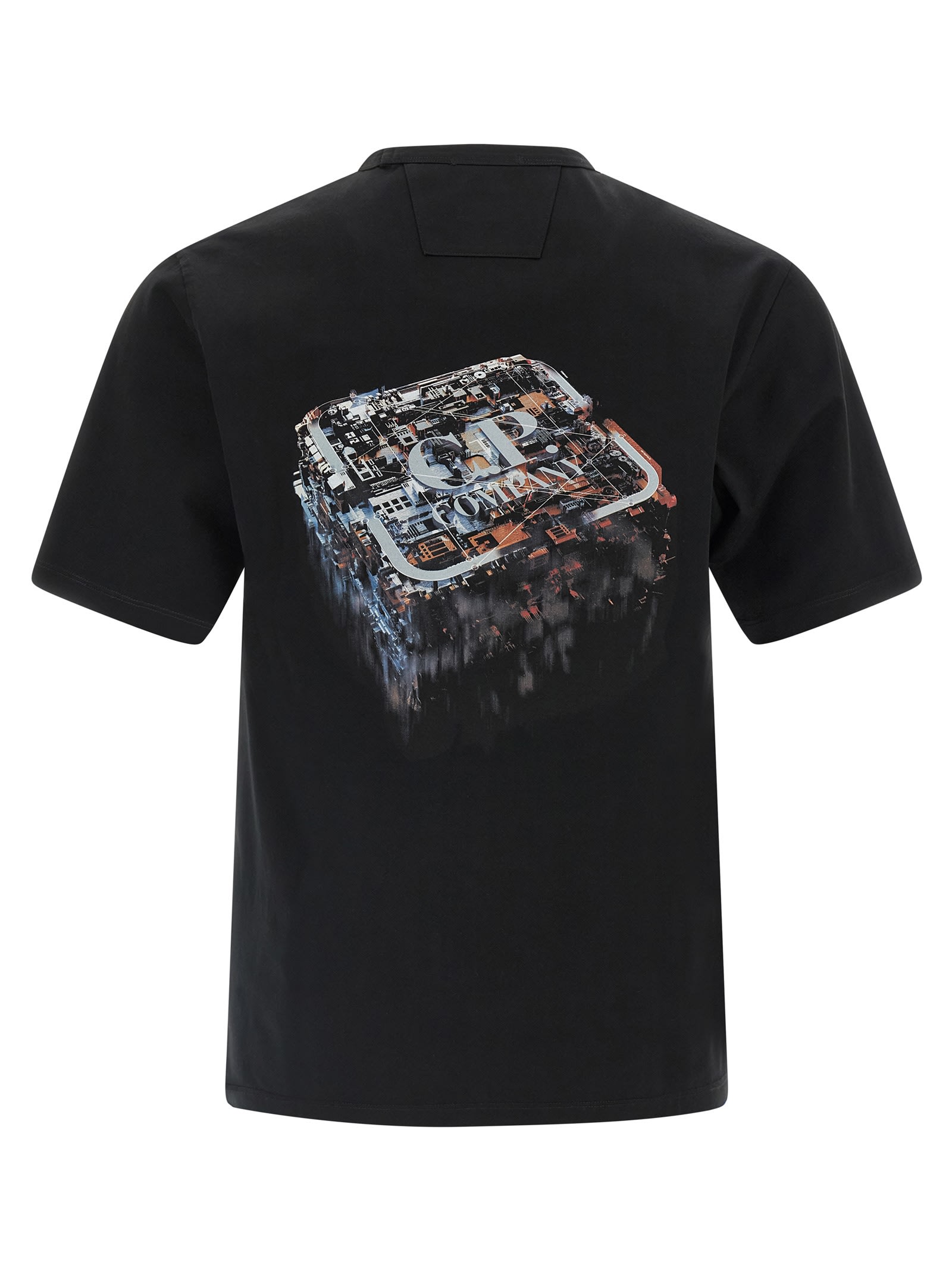 C.p. Company Metropolis Series Mercerized Jersey Urban Mobility T-shirt In Black