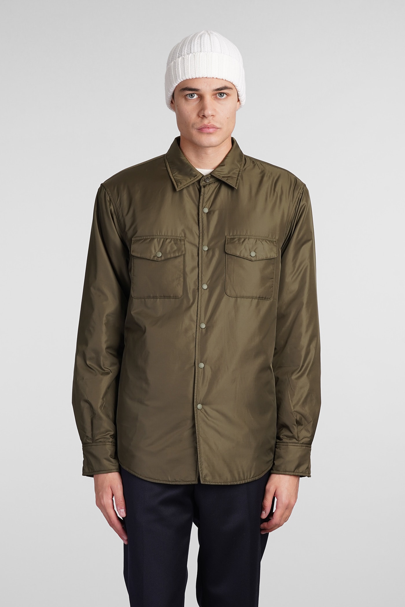 Camicia 13 Piu Casual Jacket In Green Polyamide