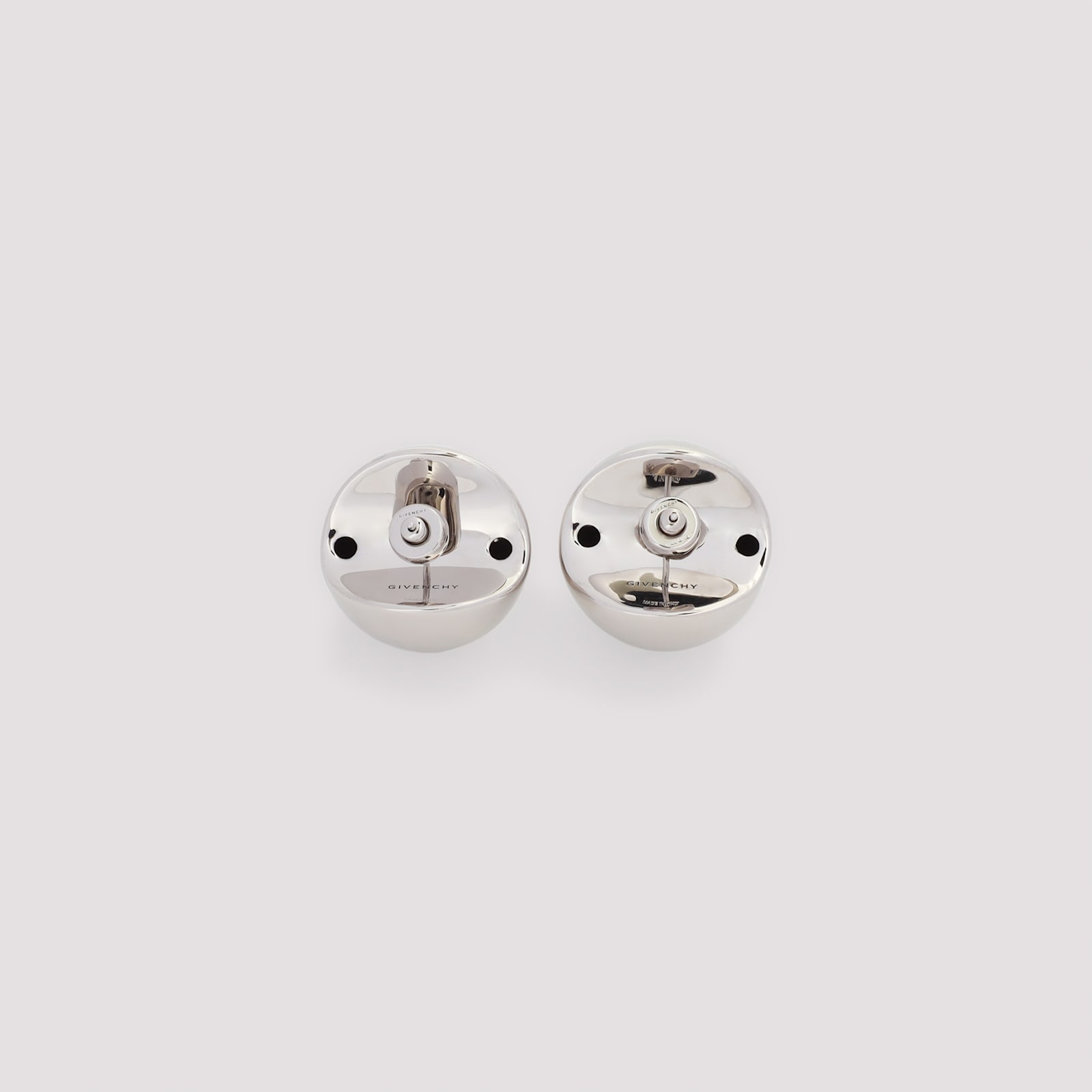 Givenchy Spherical Curve Stud Earrings In Silvery