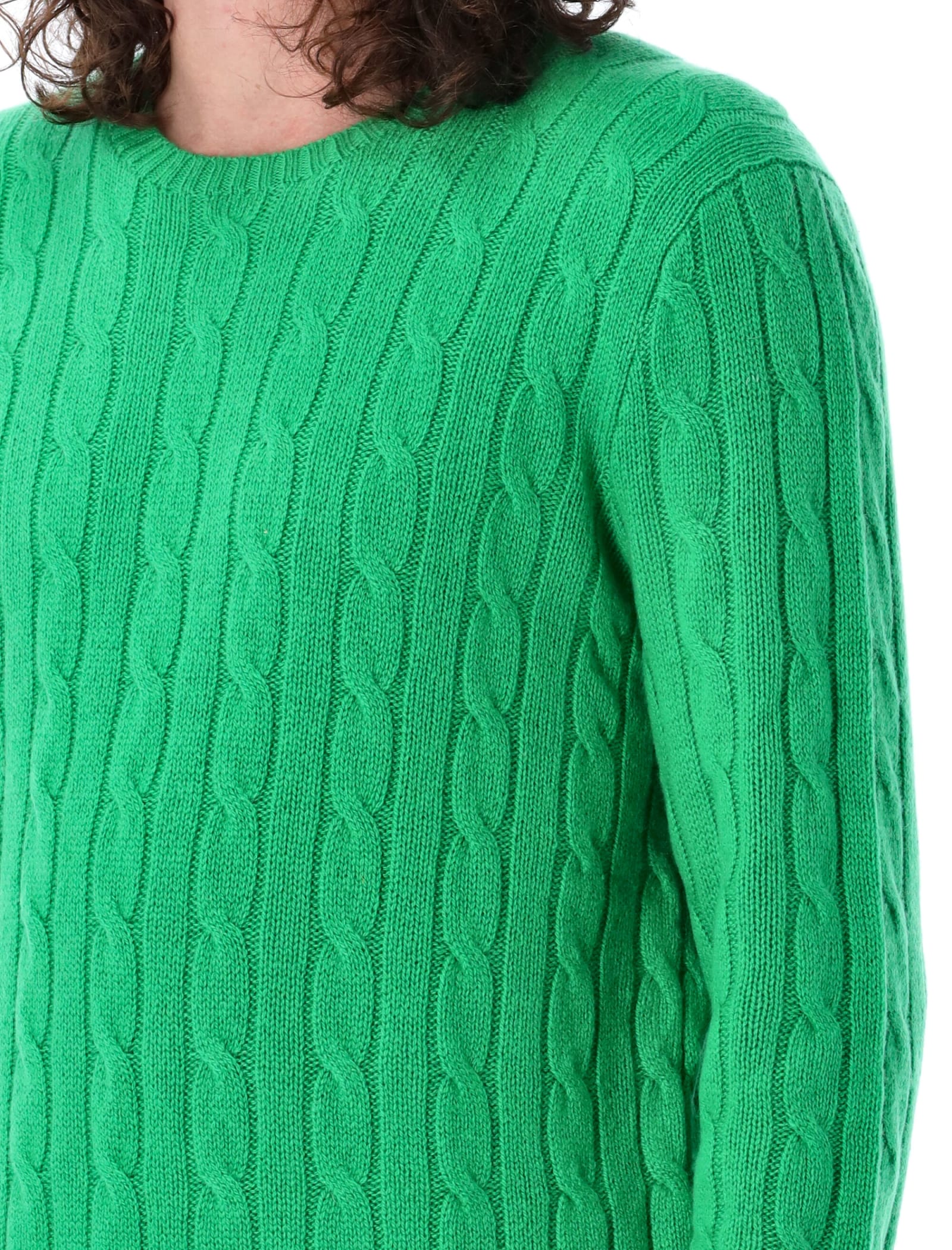 Shop Polo Ralph Lauren Cable-knit Jumper In Green