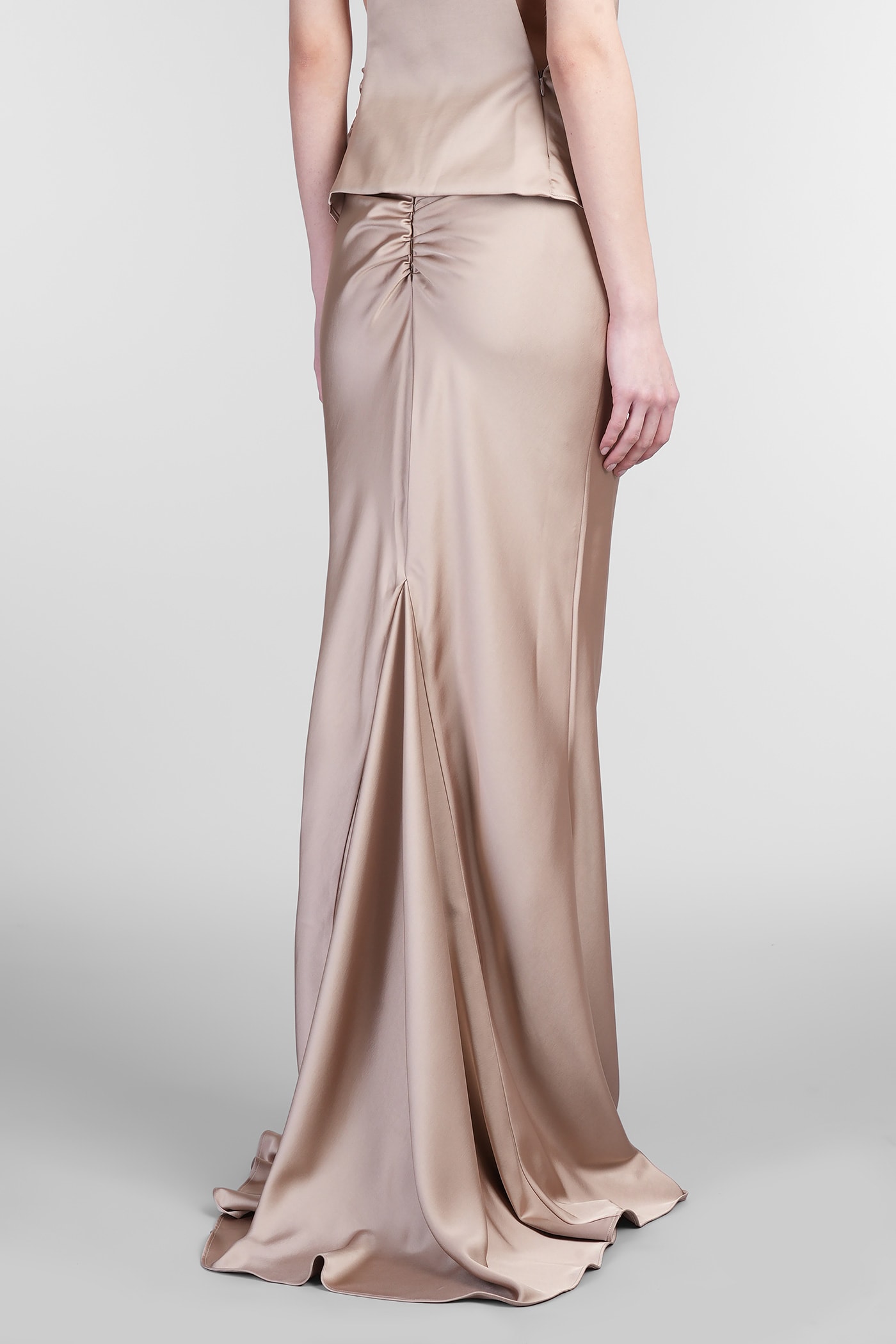 The Andamane Nemesia Maxi Skirt In Grey Polyester In Grey