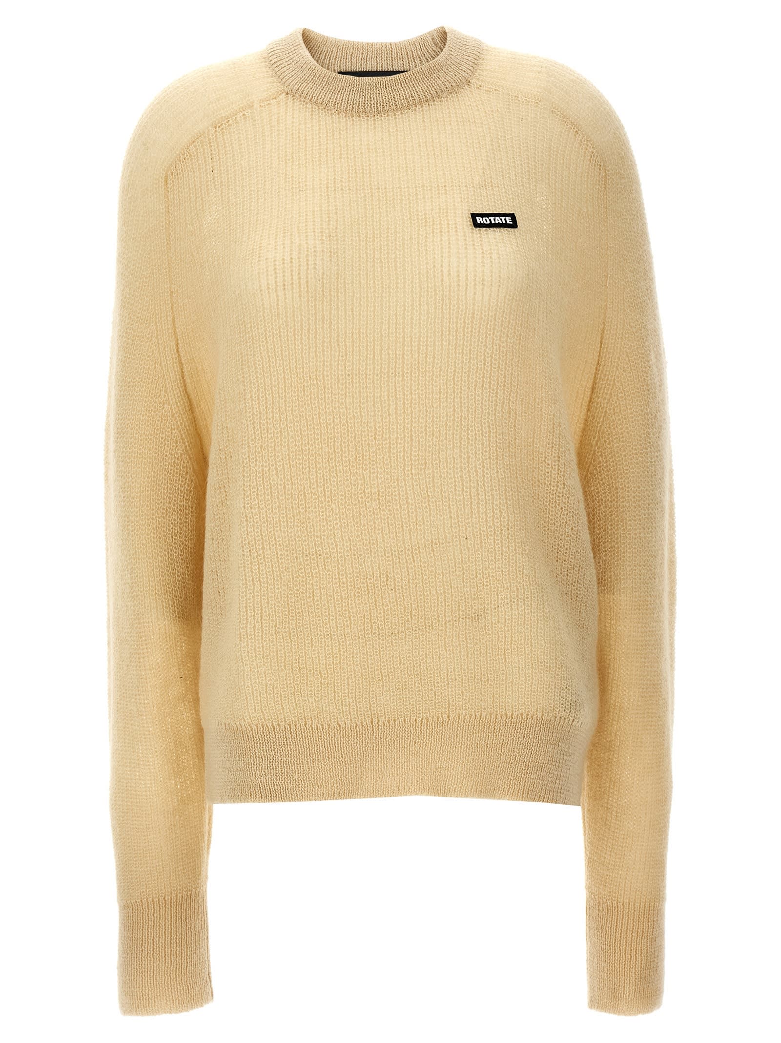 Shop Rotate Birger Christensen Logo Label Sweater In White