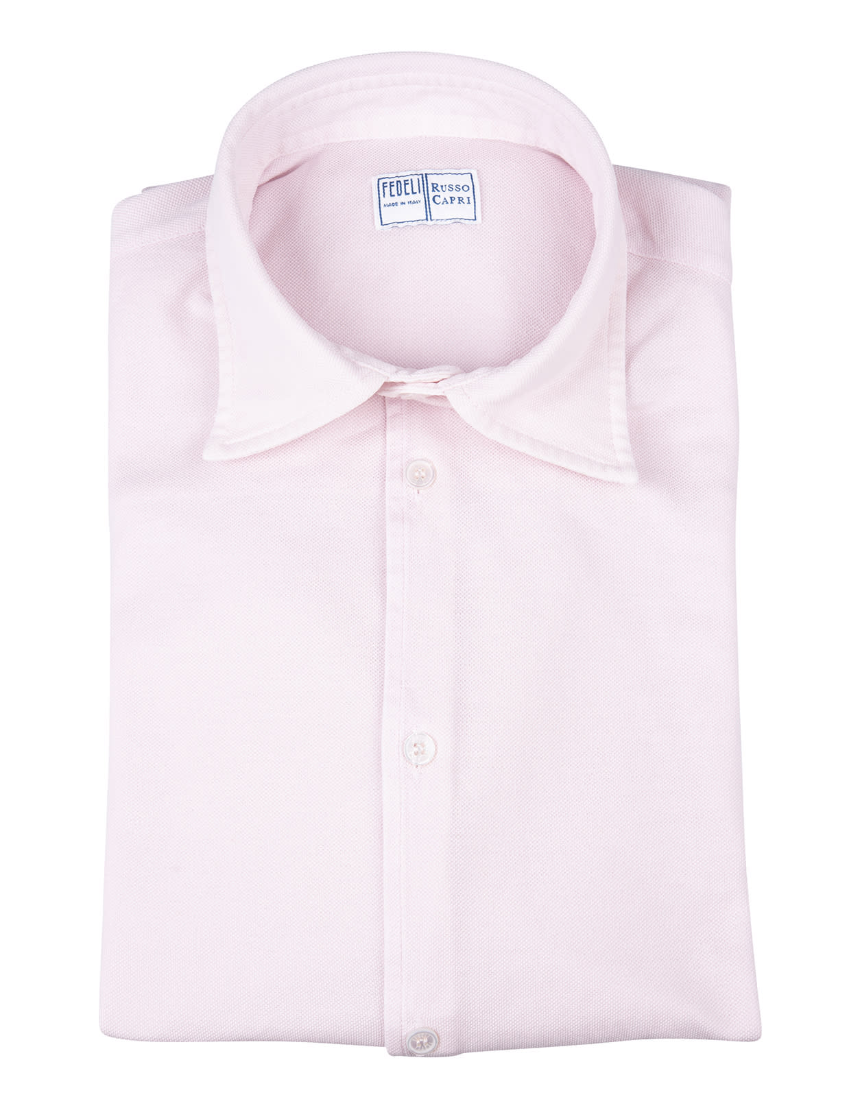 Fedeli Man Pink In Taupe Cotton Pique