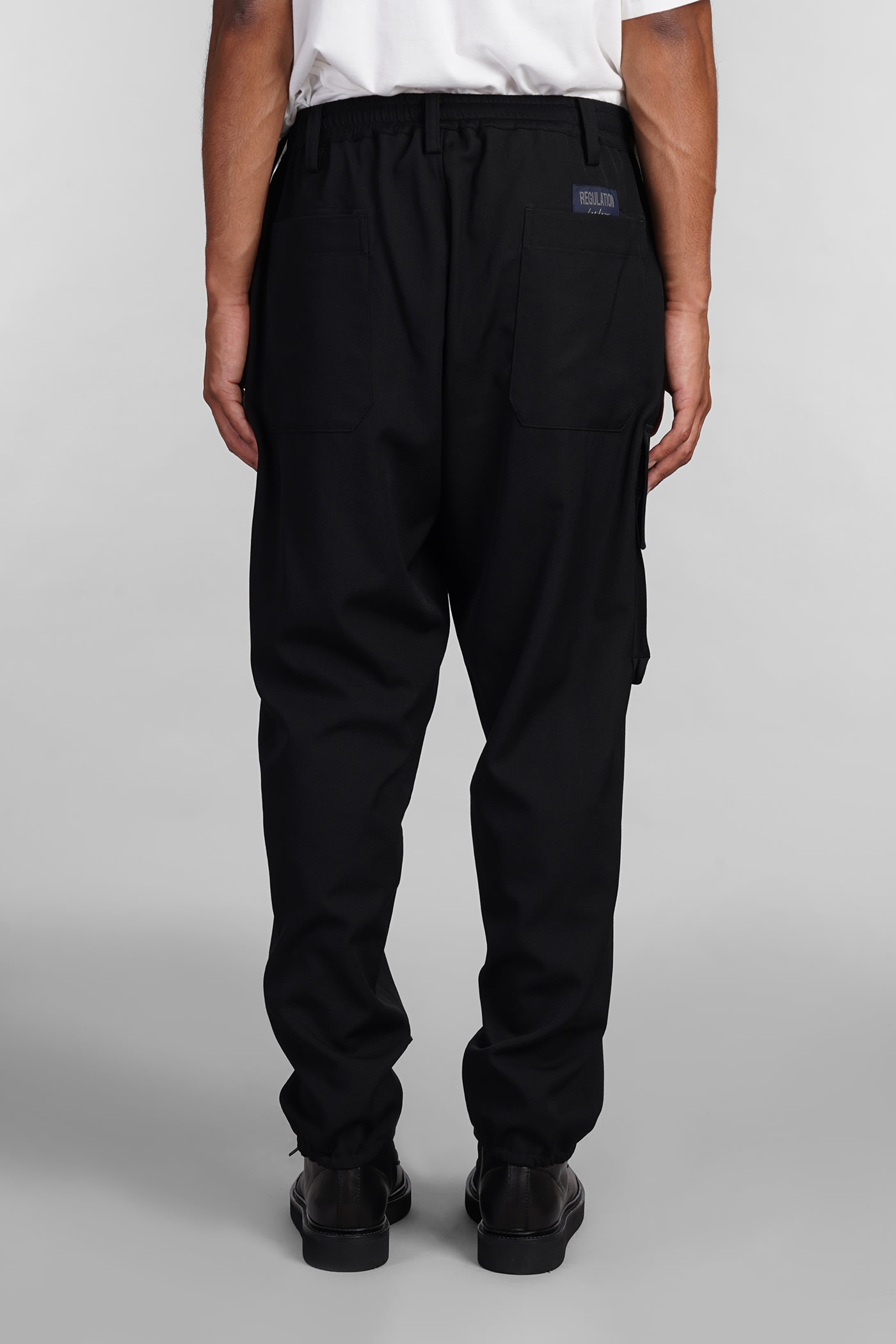 Shop Yohji Yamamoto Pants In Black Wool